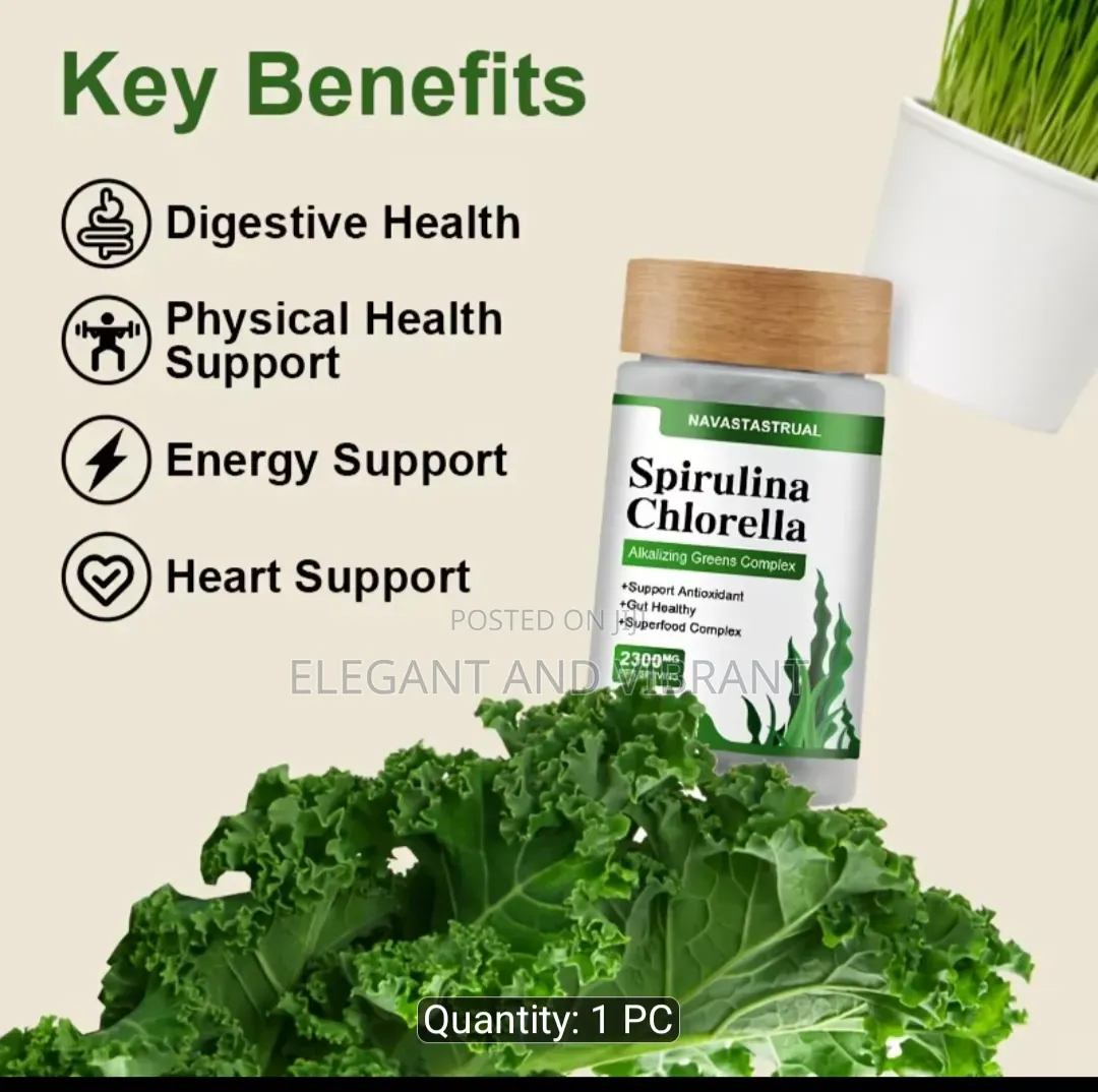 Spirulina and Chlorella, Wheatgrass, Kale and Ashwagandha Complex