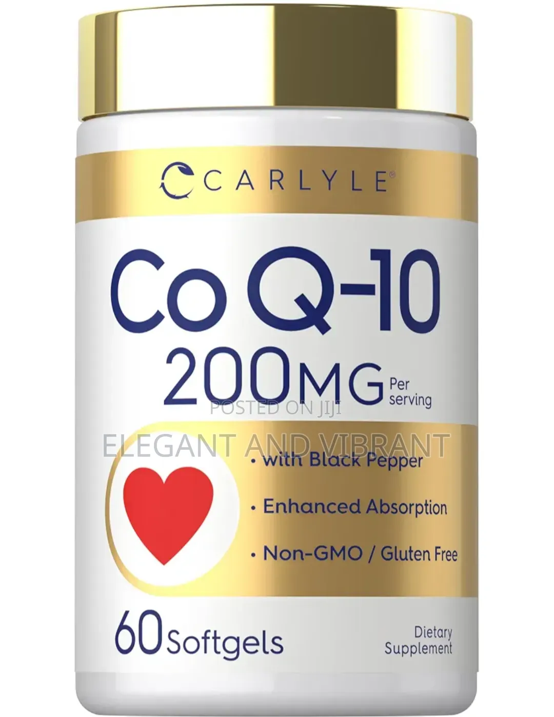 Co Q10,200mg, 69 Soft Gels With Black Pepper to Enhance Absorption.