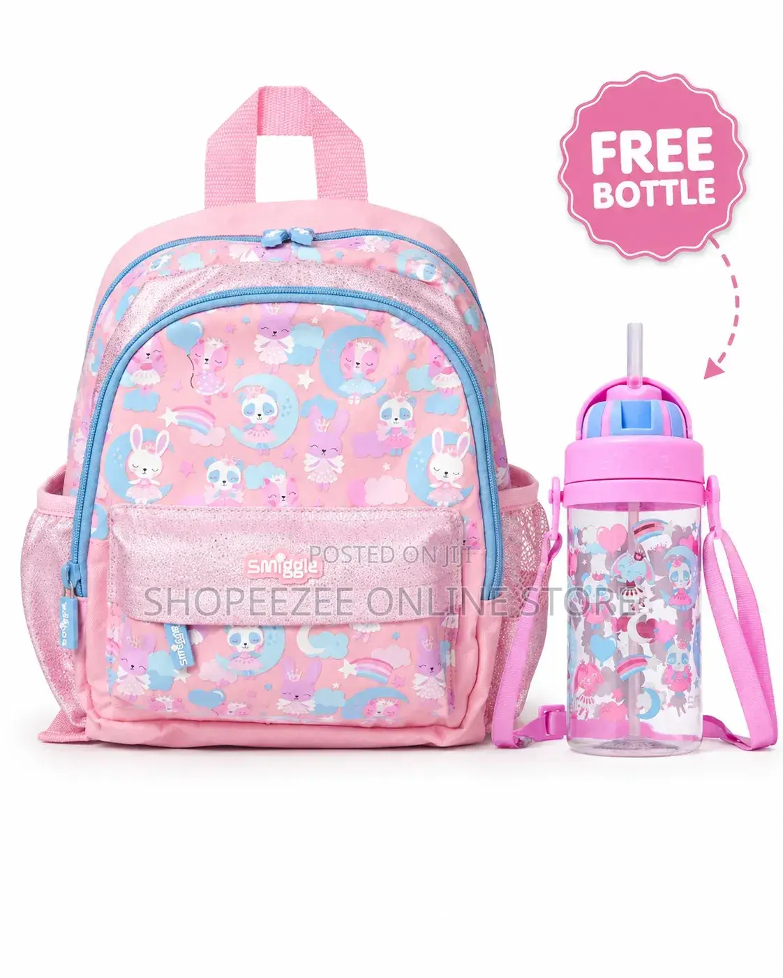 (For1-3 Yrs) Original Smiggle Preschool Backpack | School Bag - Pink