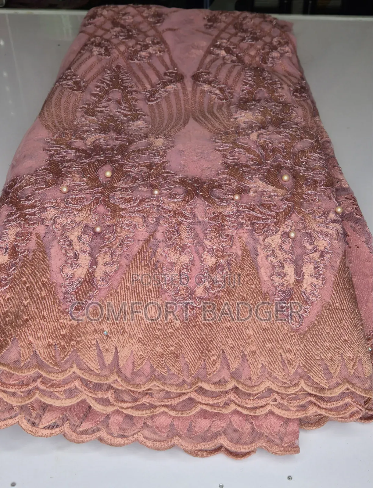 Elegant Onion Pink French Net Lace