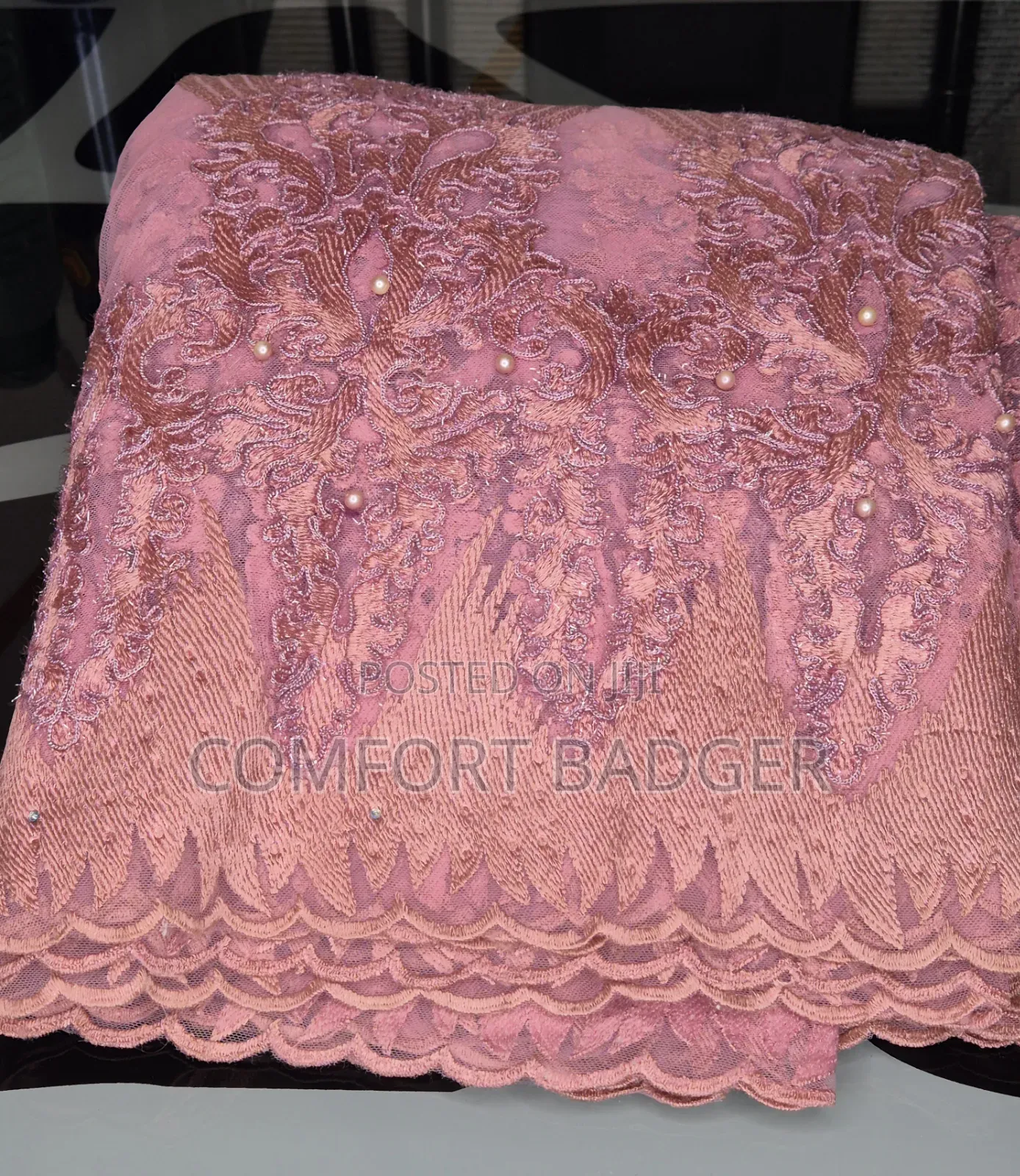 Elegant Onion Pink French Net Lace