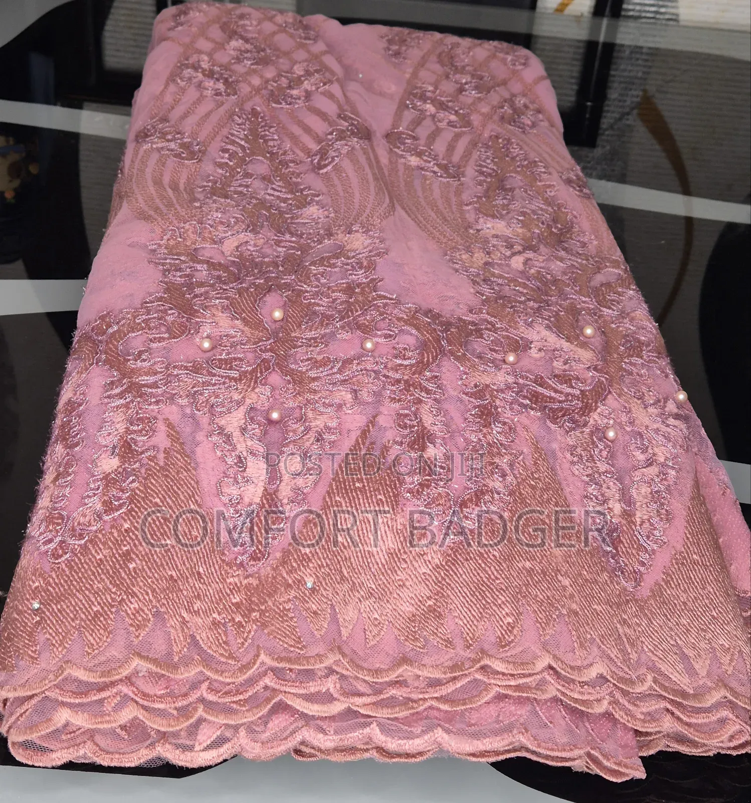 Elegant Onion Pink French Net Lace