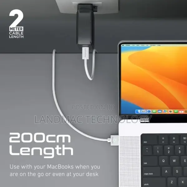 Promate 140W USB-C to MagSafe 3 Charging Cable for MacBook