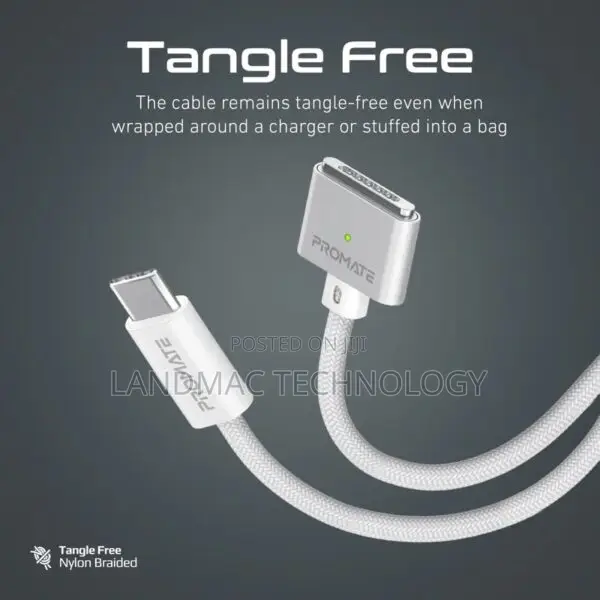 Promate 140W USB-C to MagSafe 3 Charging Cable for MacBook