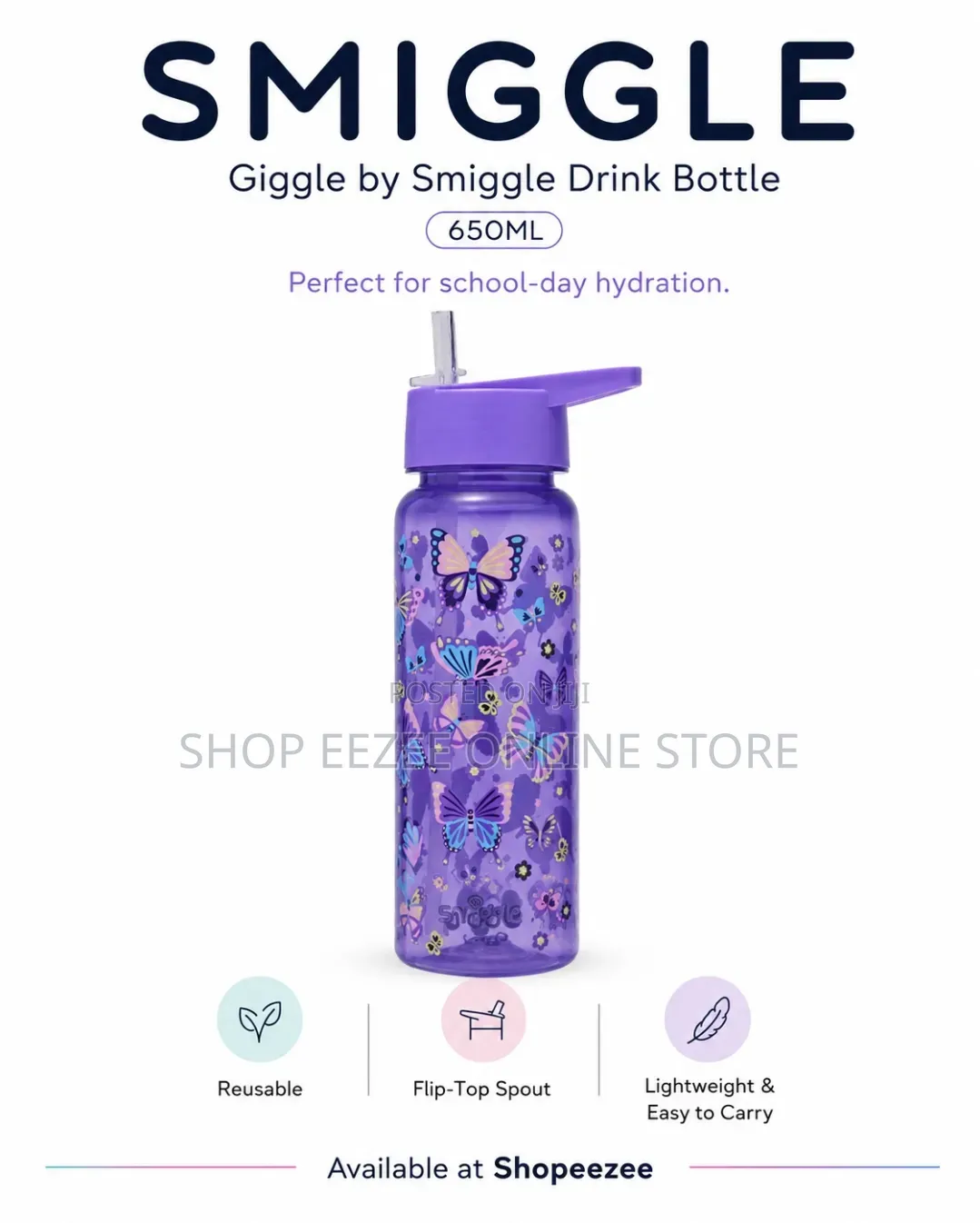 Smiggle Water Bottle / Kids Drink Bottle 650ml