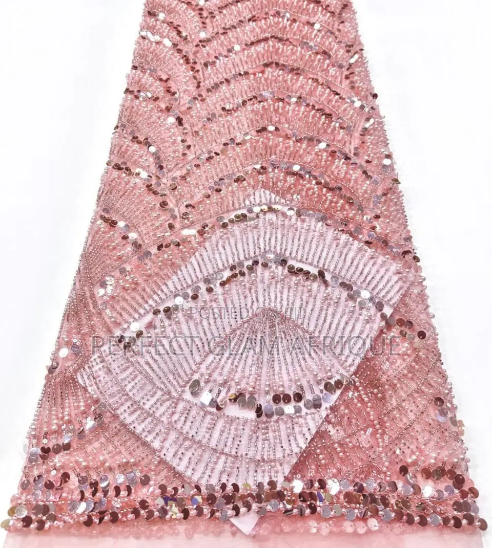 Handbeaded Lace With Sequence and Pearls