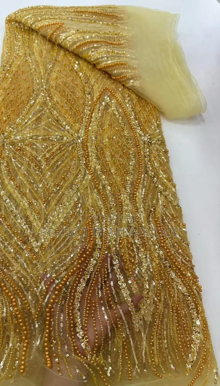Luxury Gold Heavy Beaded Sequin Lace