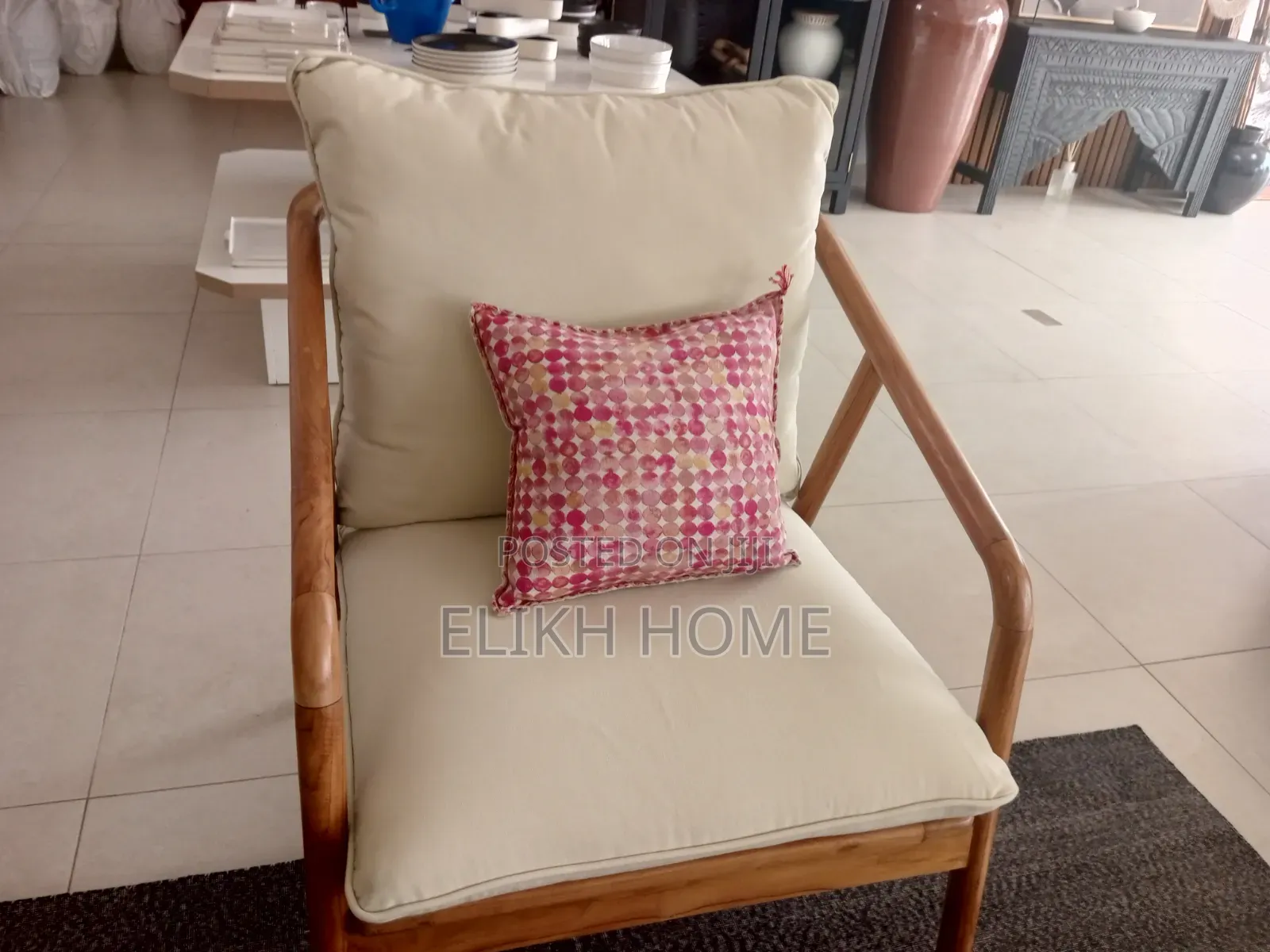 Cushioned Teakwood Chair
