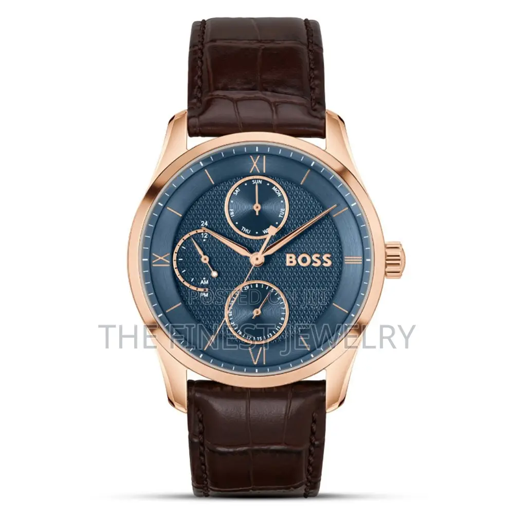 Hugo Boss Principle Blue Dial Leather Strap Watch | Hb1514273