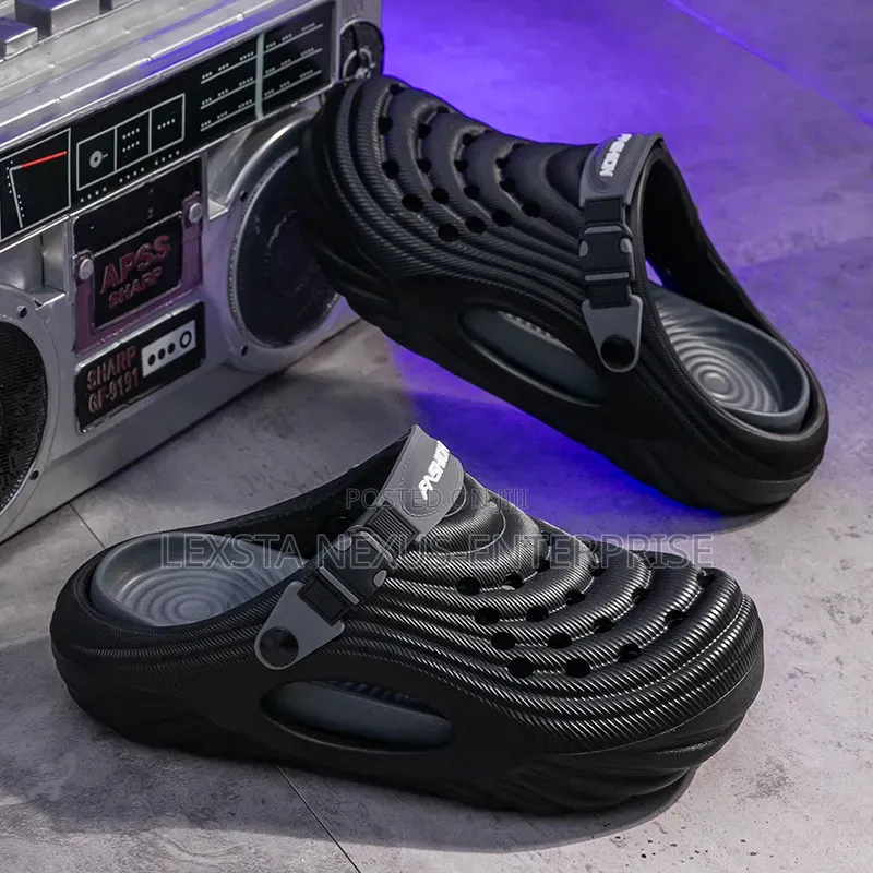 Black and Grey Crocs