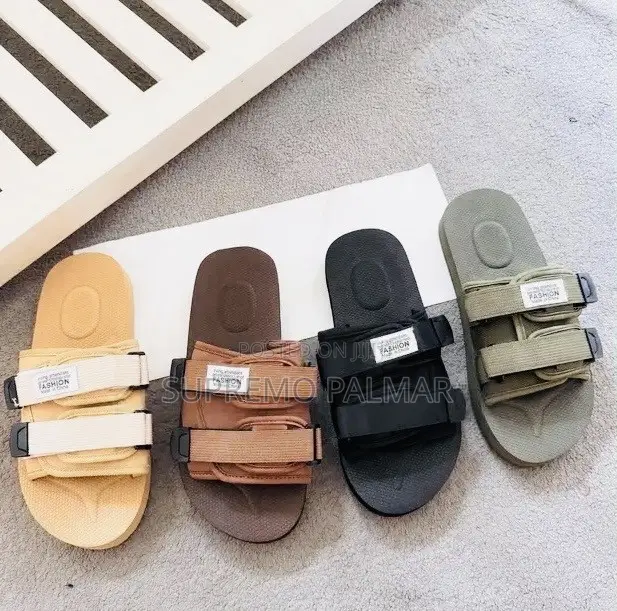 Black Double-Strap Slide Sandals With Thick Sole – Sliders