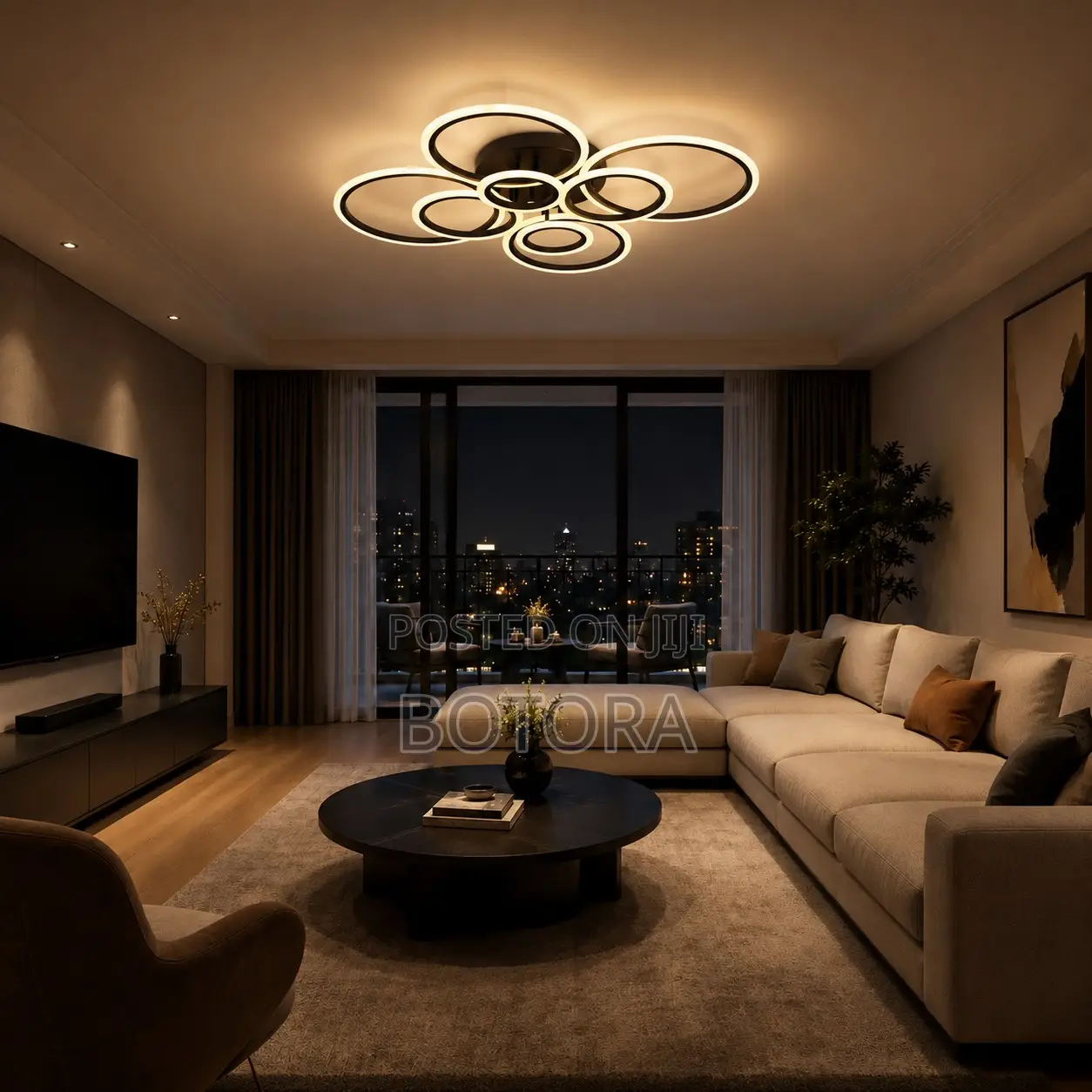 Modern Minimalist 8-Ring LED Ceiling Light