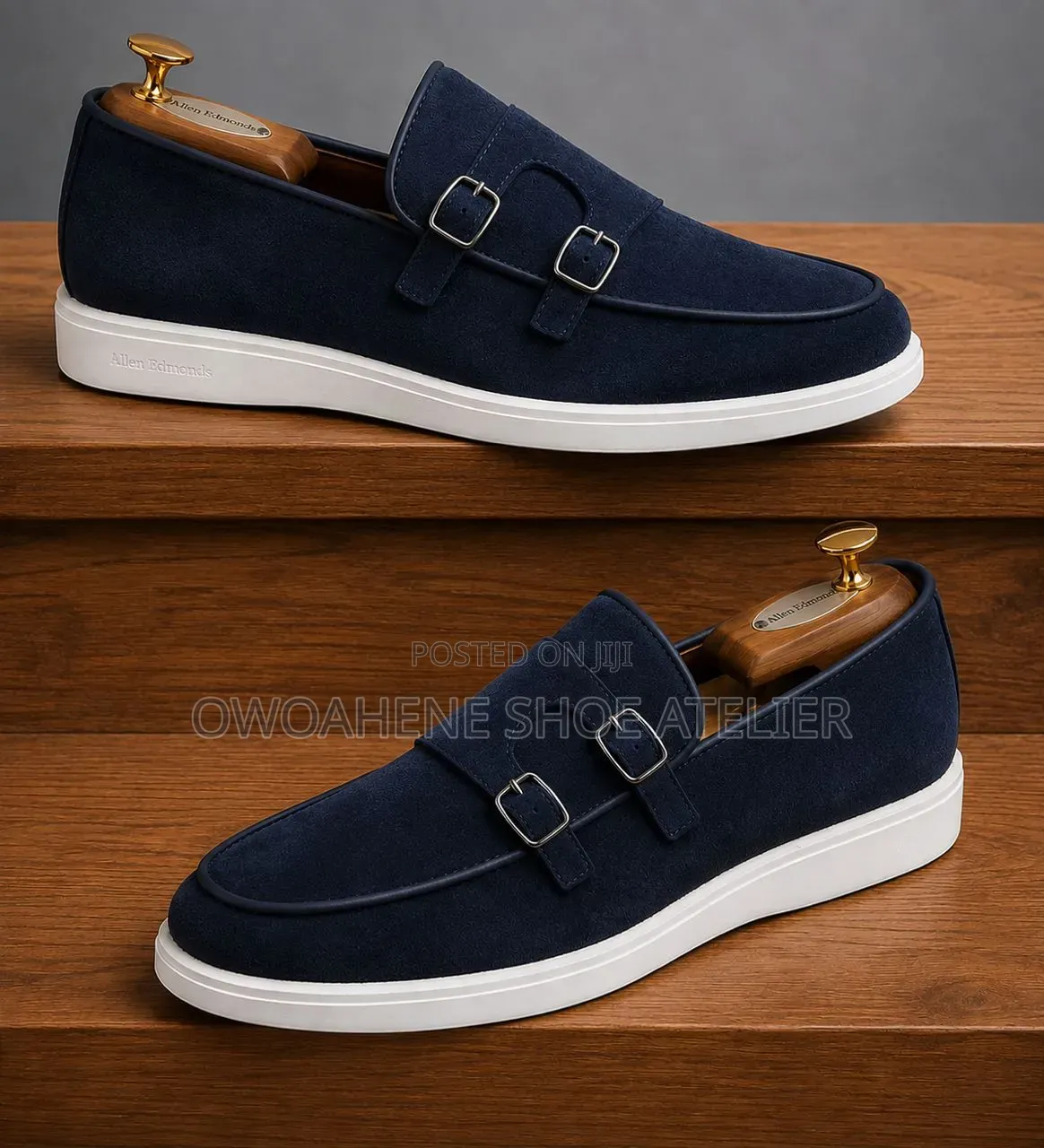 Item Is the Fliteless Suede Monk Strap Sneaker Loafer in Dark Brown.