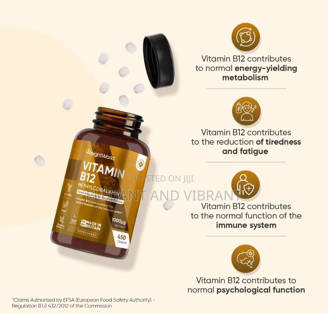 Vitamin B12 Tablets - 450 Tablets (1+ Year Supply)-1000mcg-6mm in Size