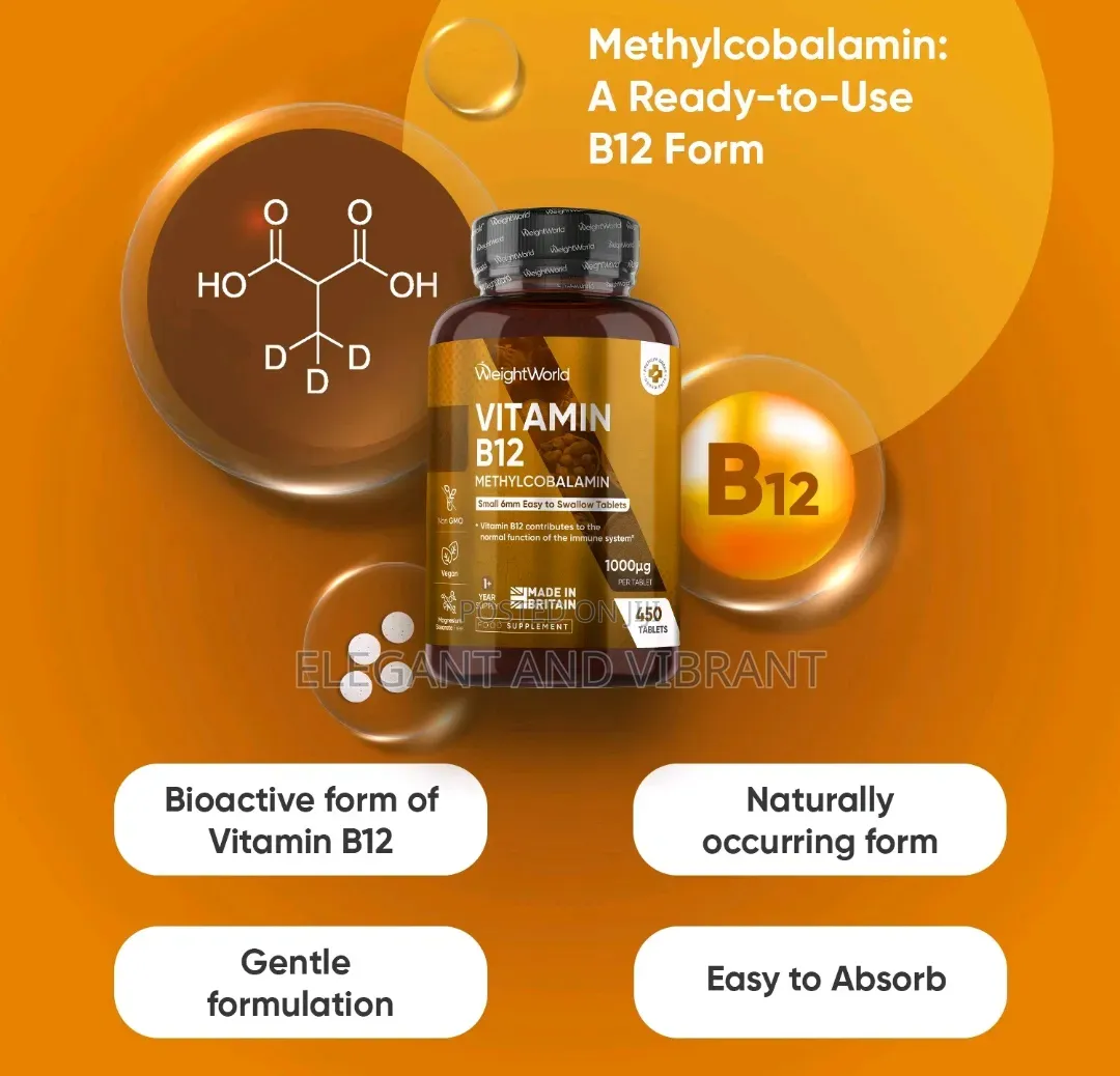Vitamin B12 Tablets - 450 Tablets (1+ Year Supply)-1000mcg-6mm in Size