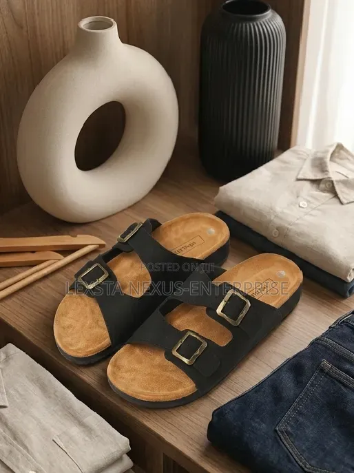 Black Sandal Slippers - Birkenstock Style