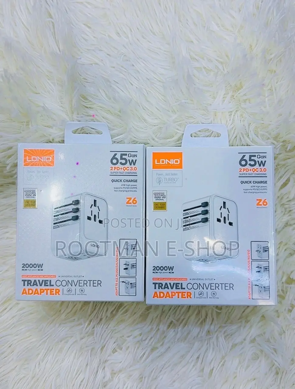 Ldnio Z6 65W 3 USB Ports GaN Universal Travel Adapter - White