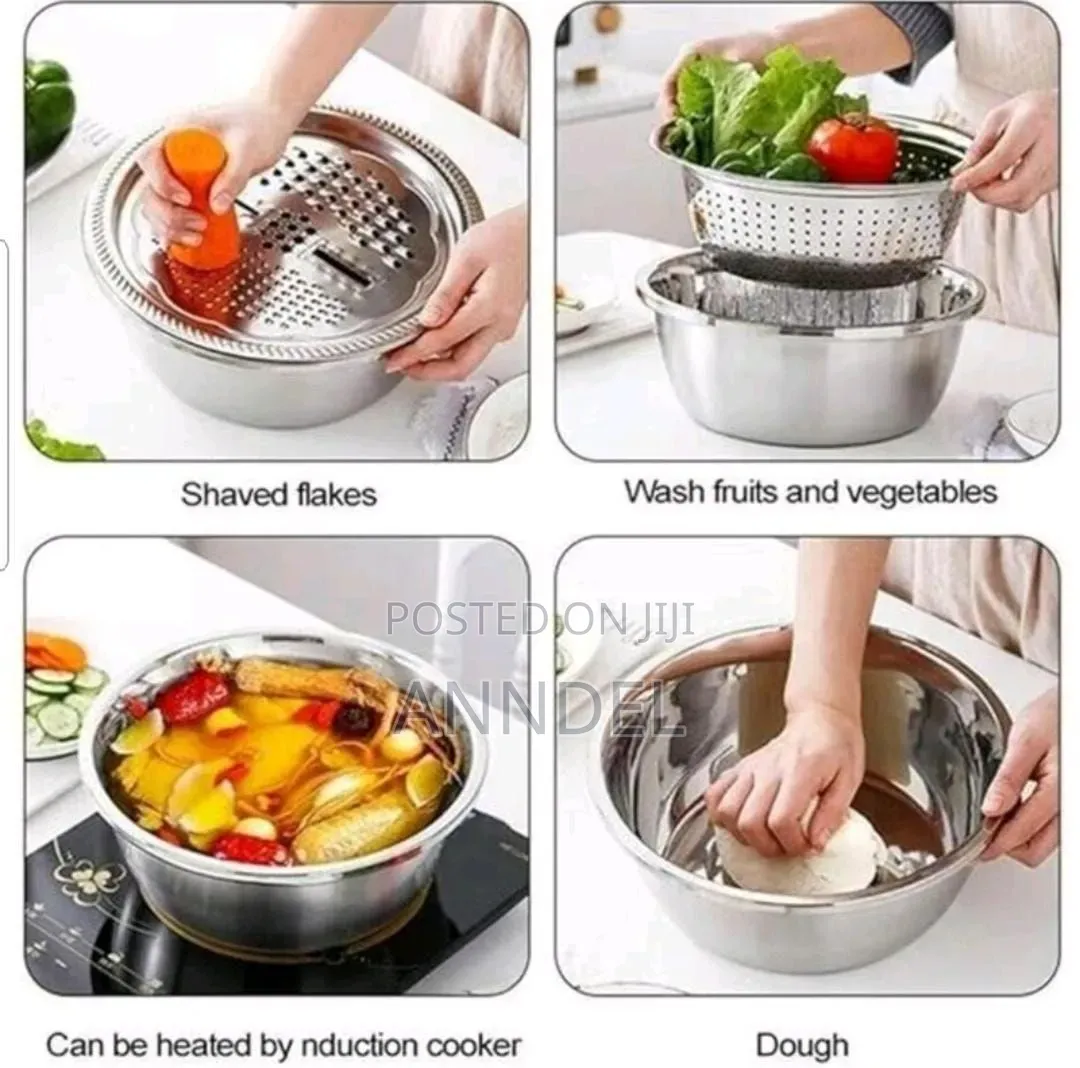 3pcs Stainless Steel Bowl With Greater