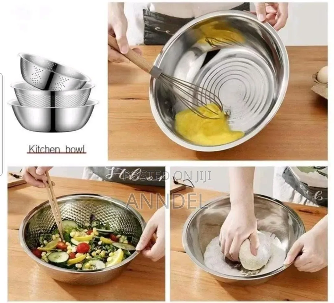 3pcs Stainless Steel Bowl With Greater