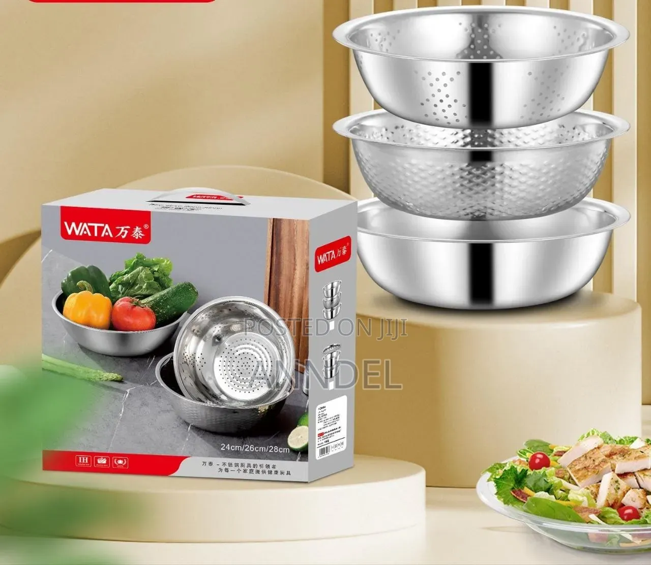 3pcs Stainless Steel Bowl With Greater