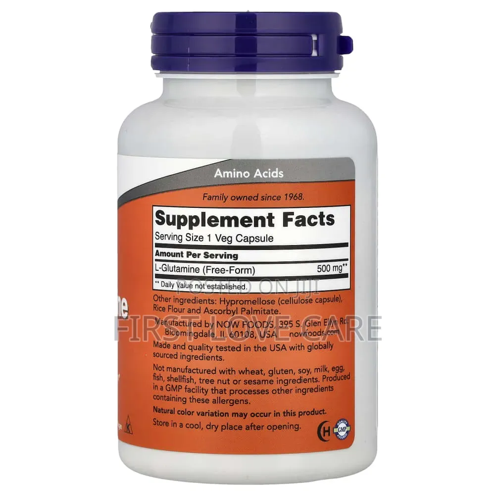 Now
L-Glutamine, 500 Mg, 120 Veg Capsules