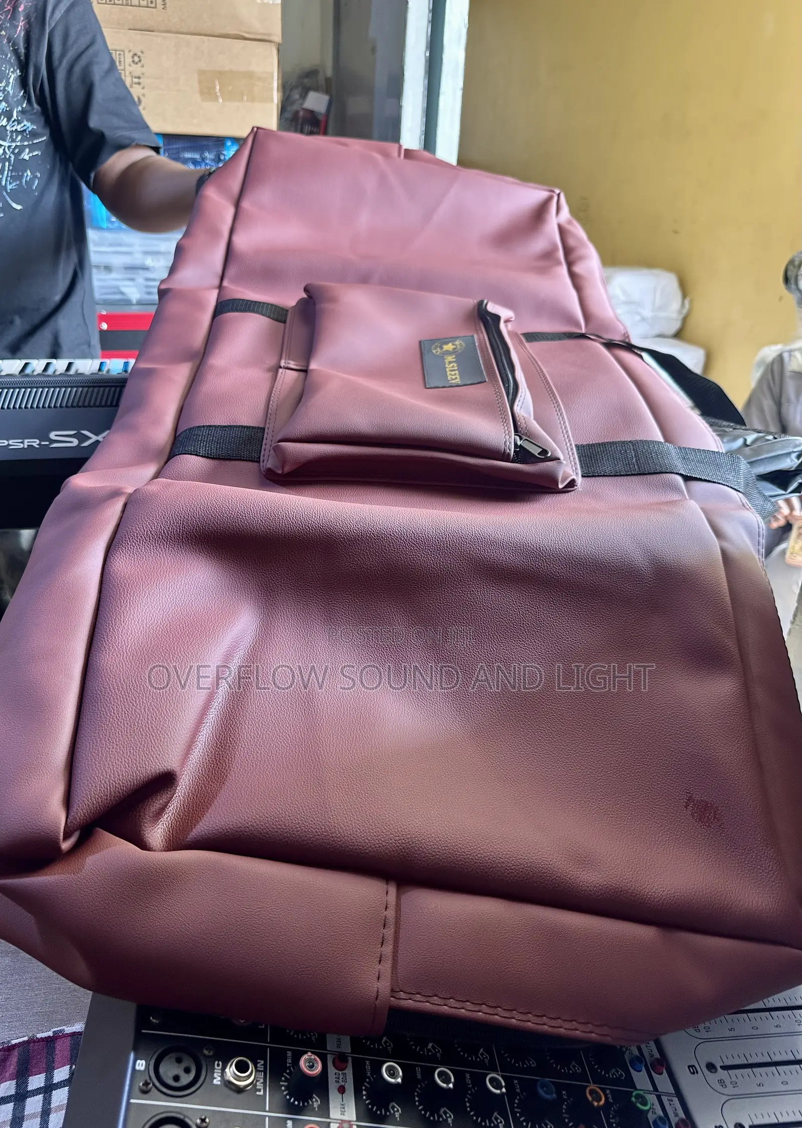 Maroon M-Sleeve Professional Leather Keyboard Bag