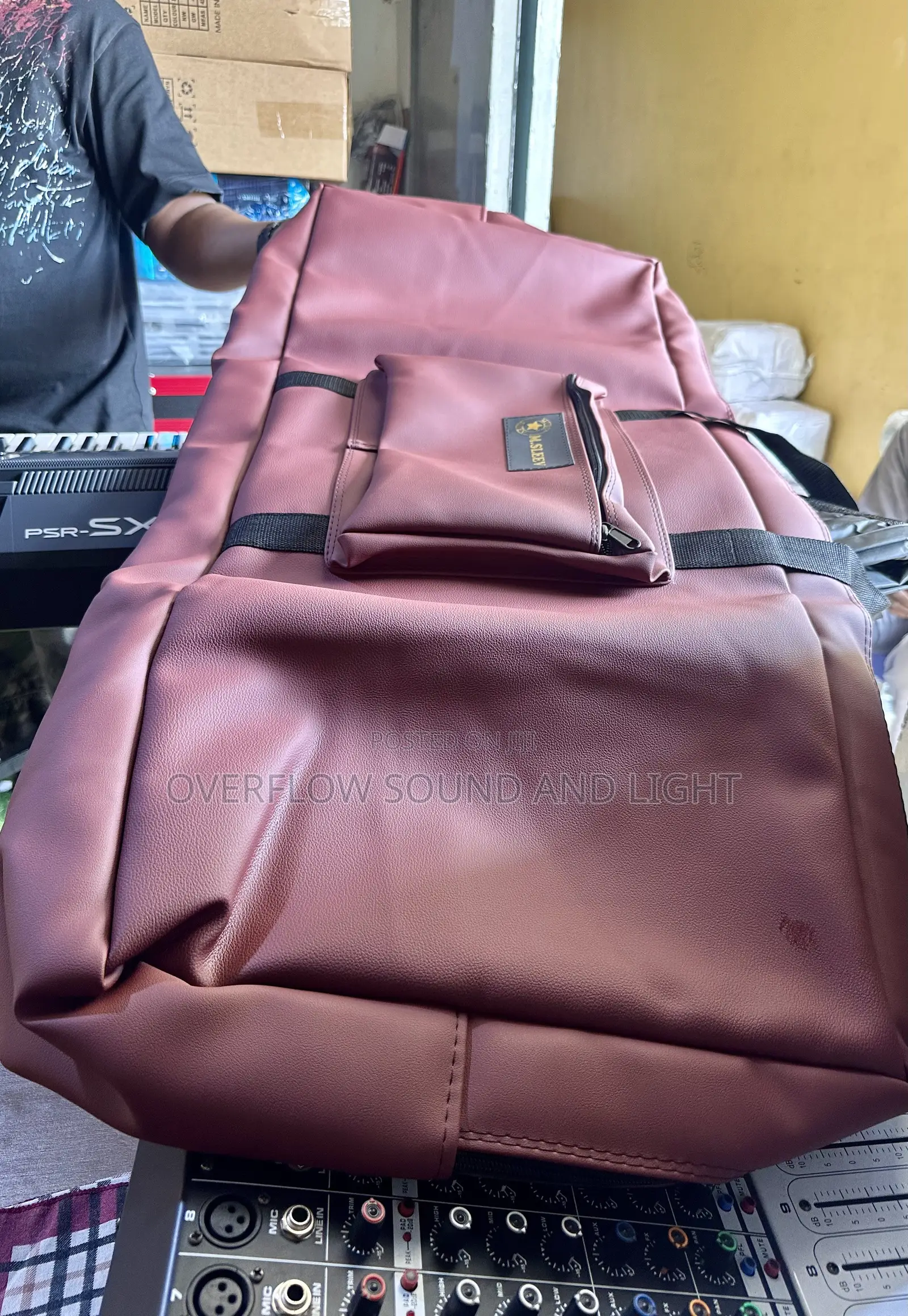 Maroon M-Sleeve Professional Leather Keyboard Bag