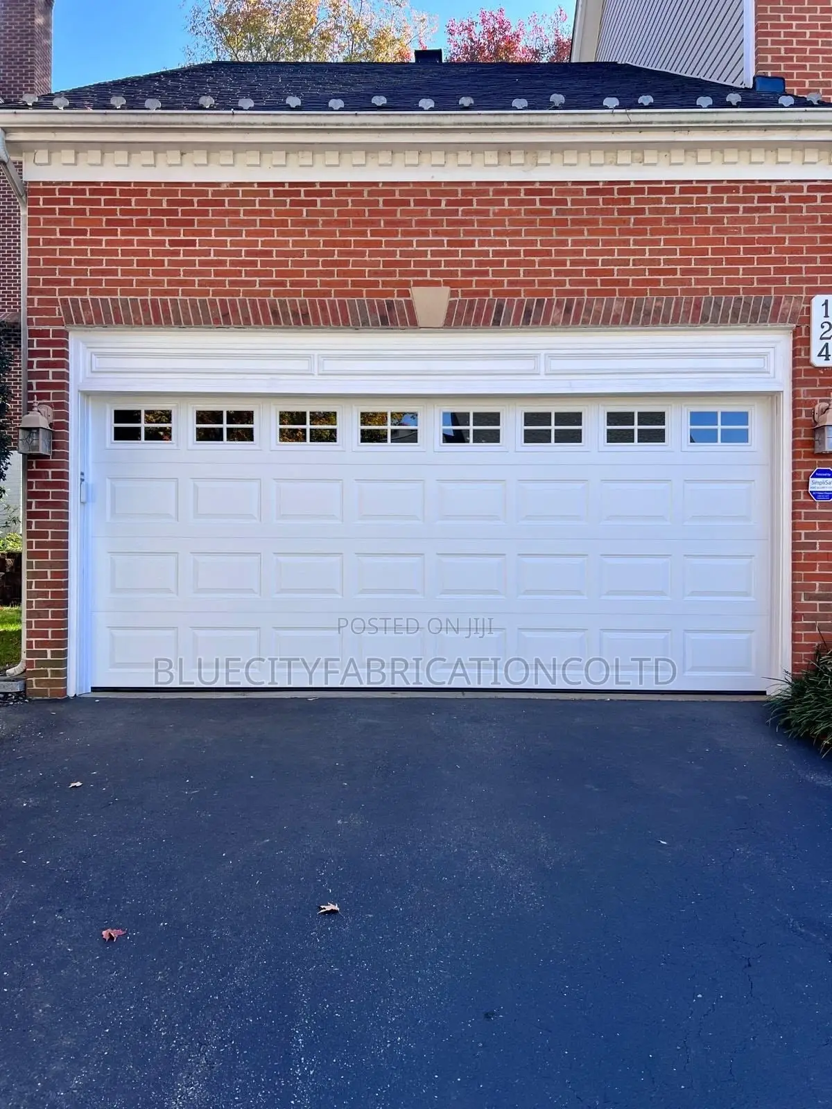 18ft X 8ft Garage Door With Small Windows/Fanlight for Sale