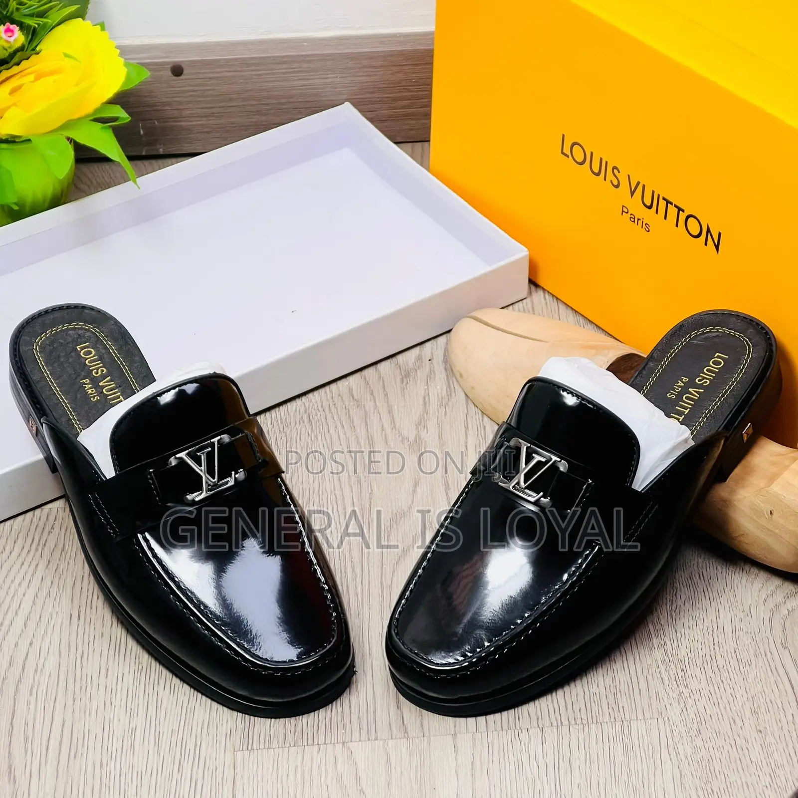 Louis Vuitton Black Mirror Men’s  Halfshoe