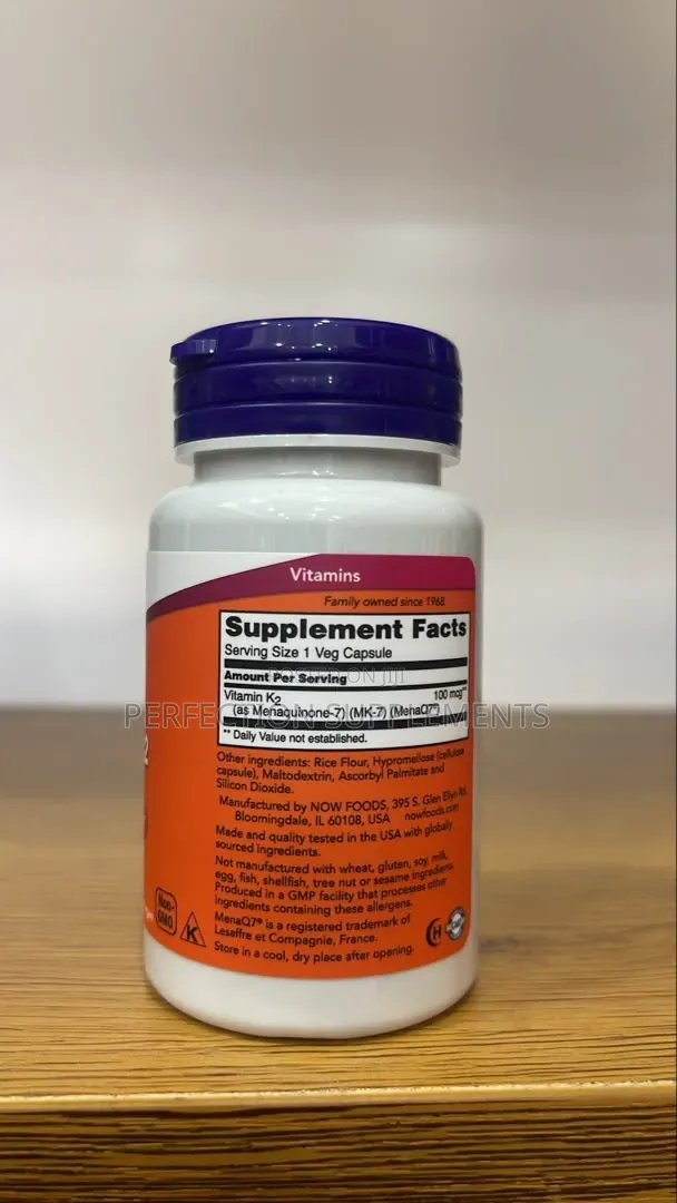 Now MK-7 Vitamin K2 100 MCG Veg Capsules Supports Bone Health*