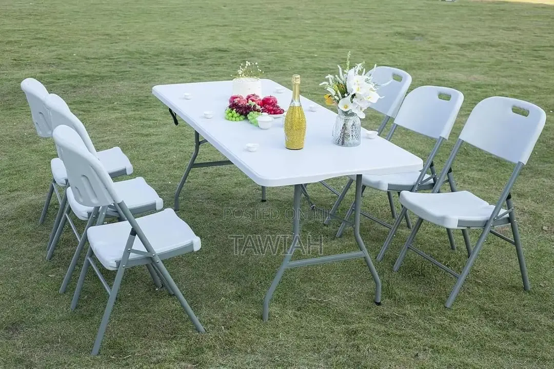 Black Foldable Table 8 Seater
