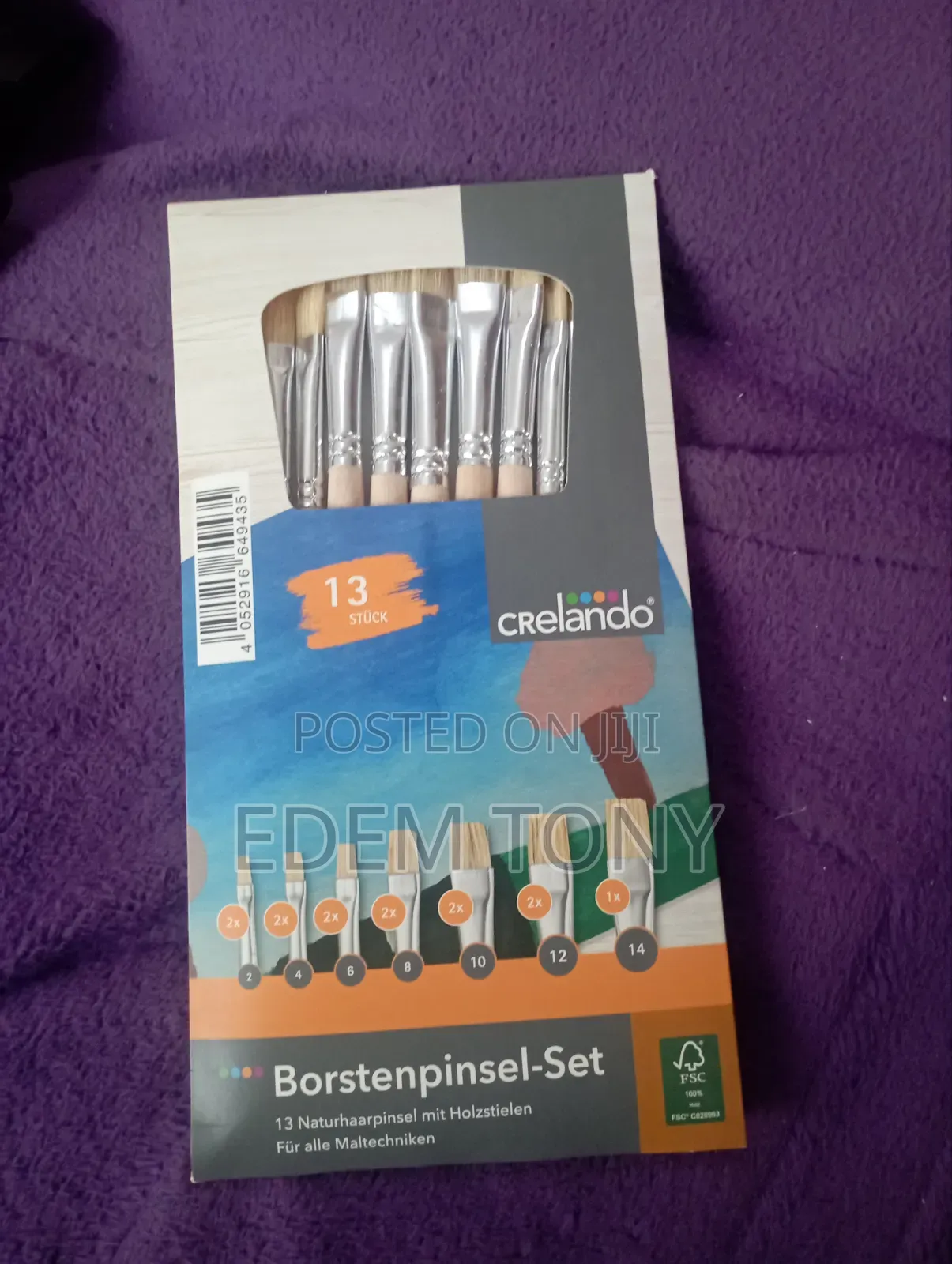 Set of 13 Natural Bristle Brushes From Crelando