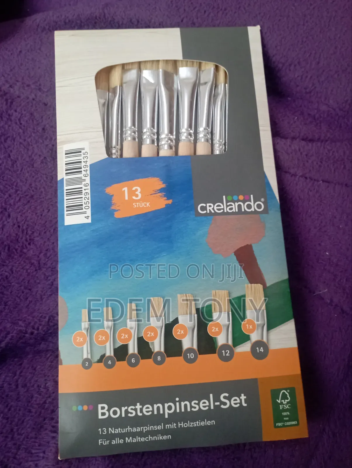 Set of 13 Natural Bristle Brushes From Crelando