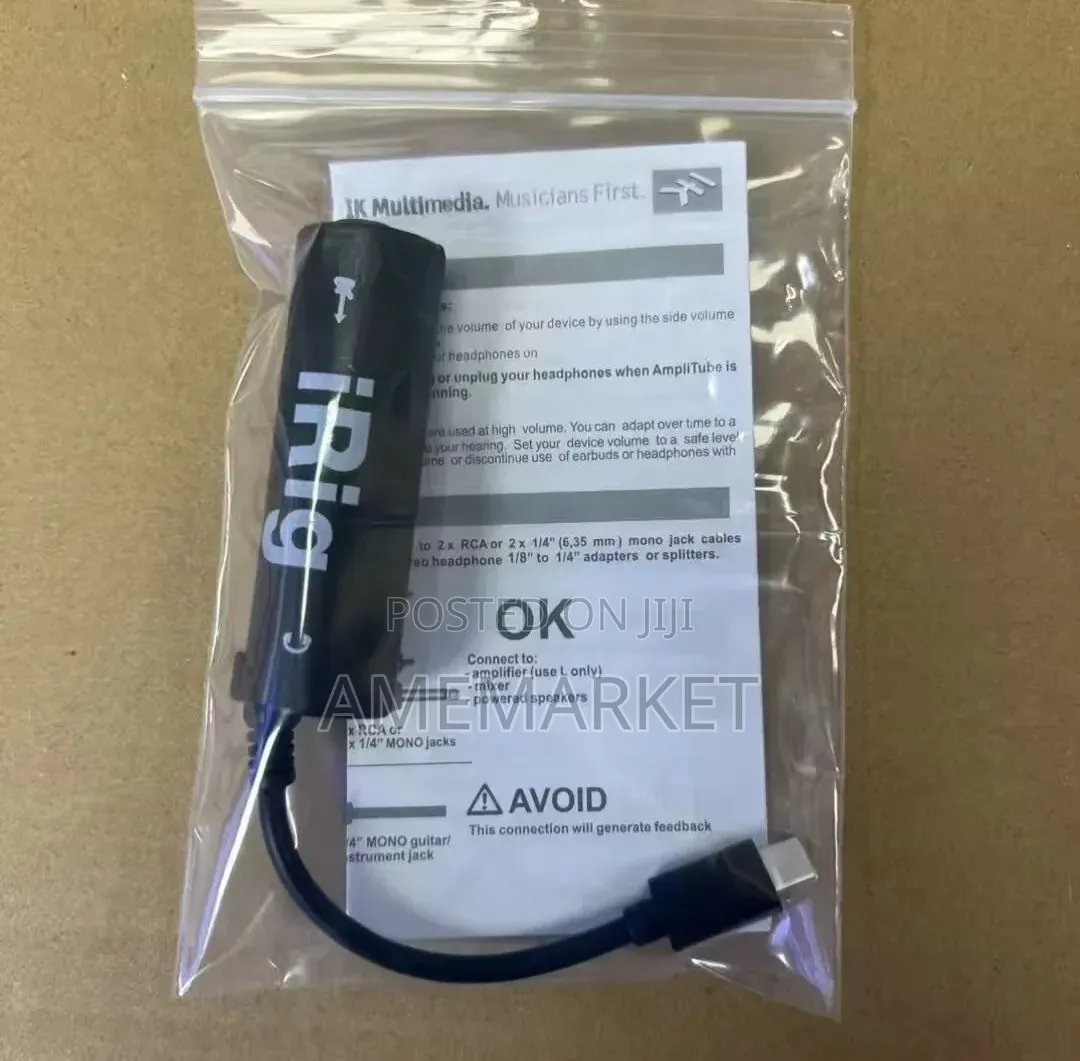 iRig Type-C Mobile Audio Adapter for Guitar, Bass & Microphone