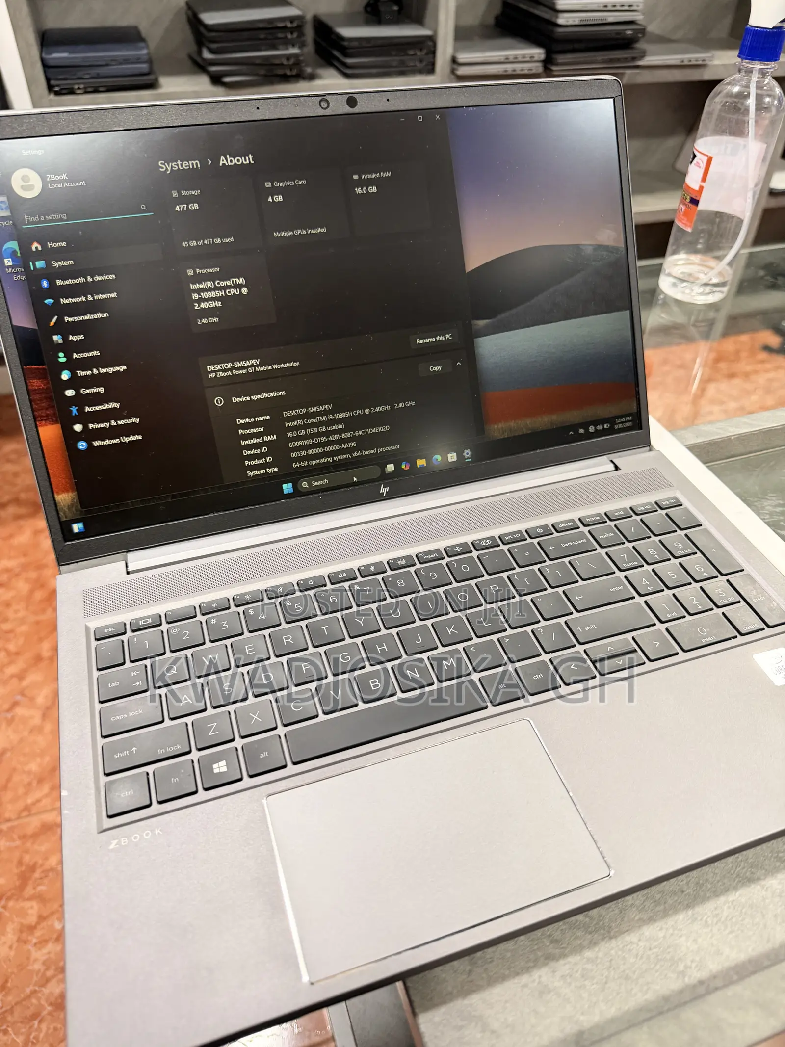 Laptop HP ZBook Power G7 16GB Intel Core i9 SSD 512GB