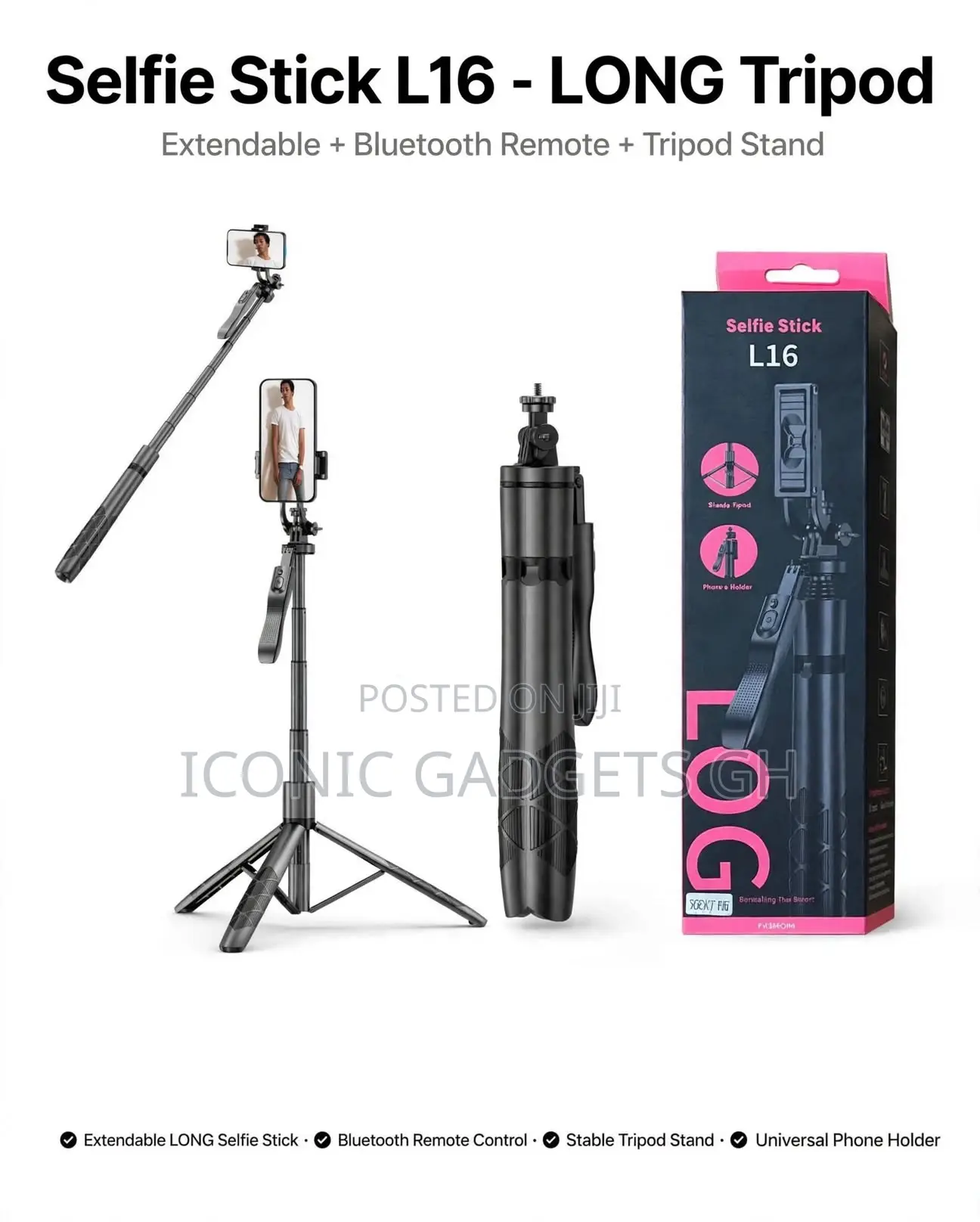 Selfie Stick L16 - LONG Tripod