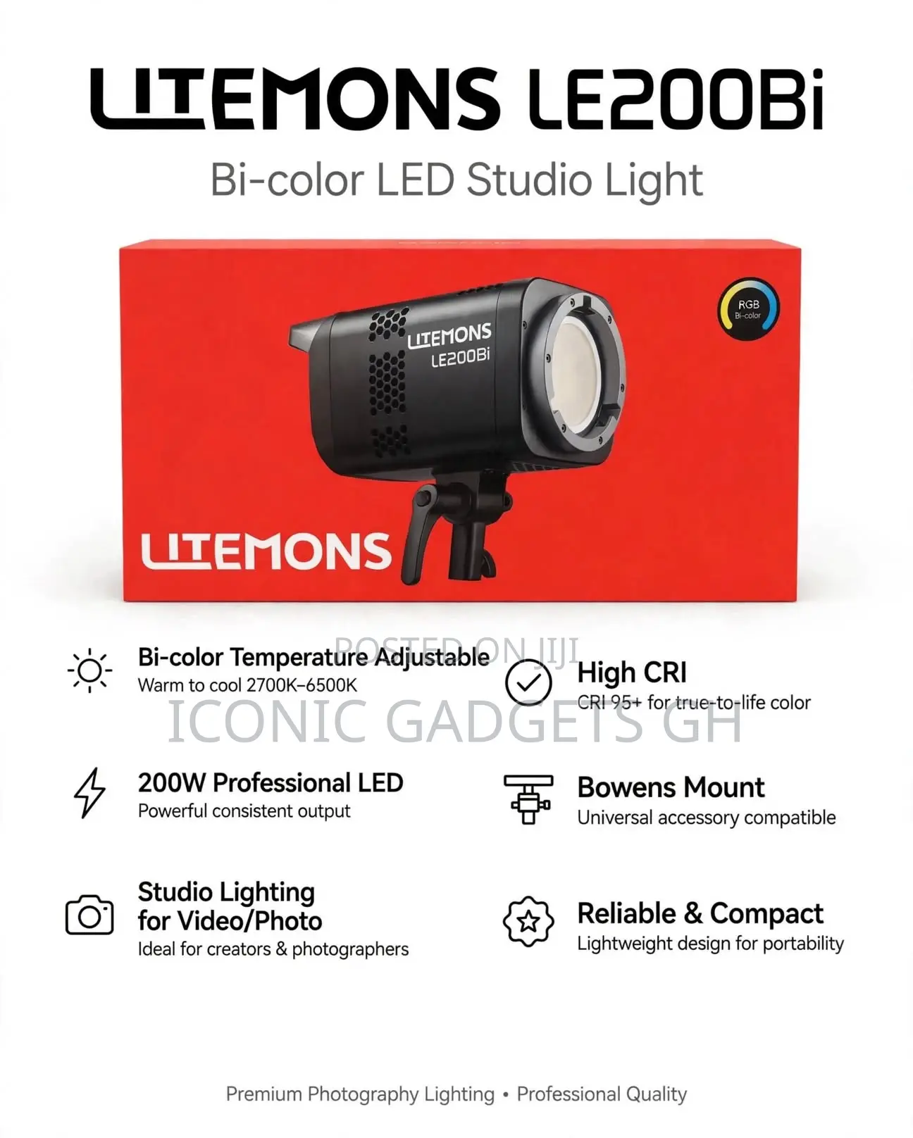 Bi-Color LED Studio Light