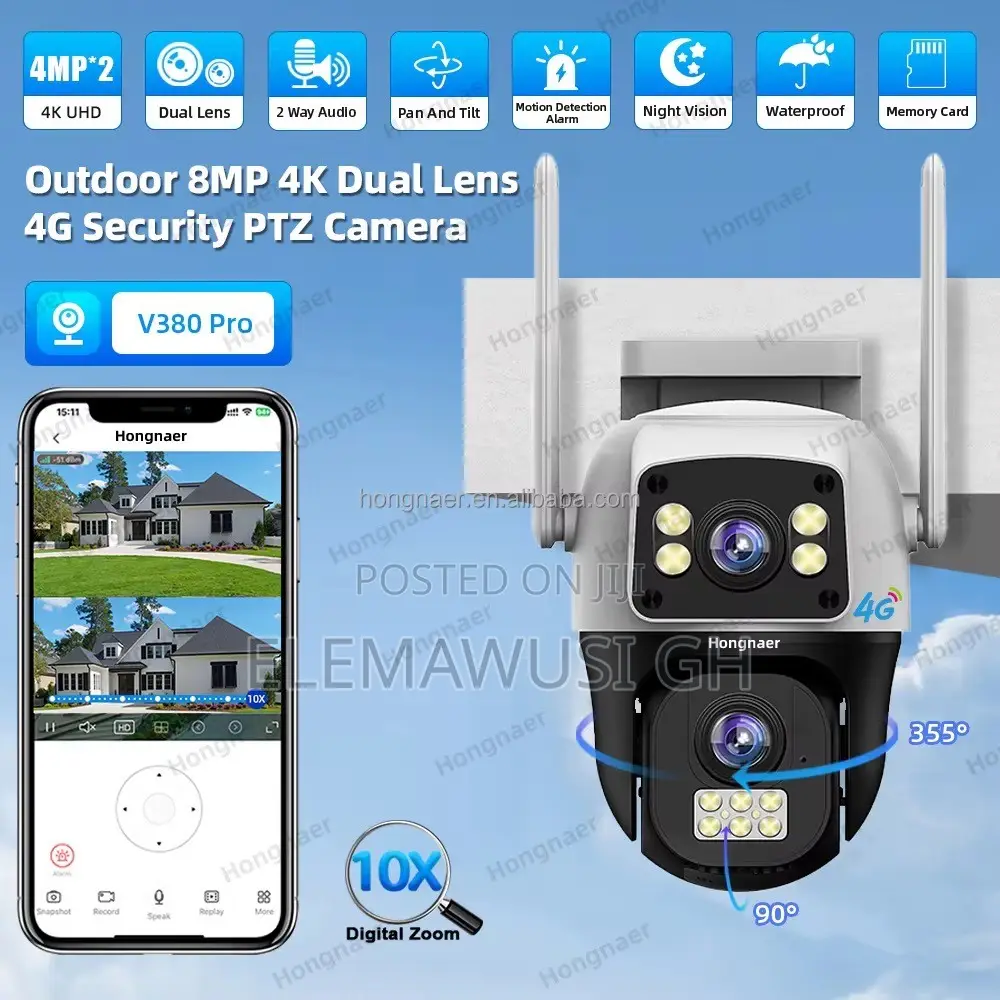 V380 Pro 4K Dual-Lens PTZ Security Camera