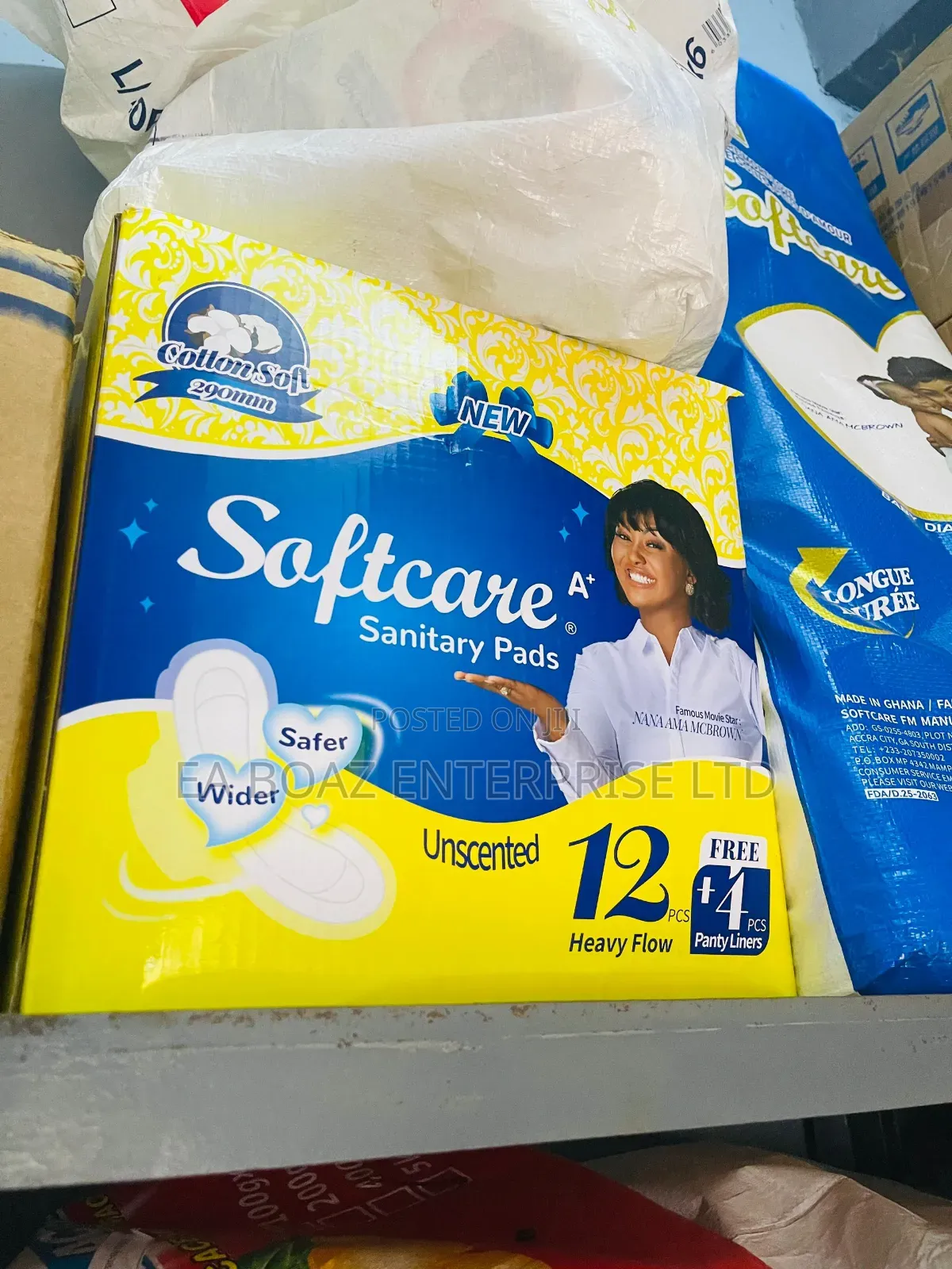 Softcare Sanitary Pad, Cotton Soft 12 Heavy Flow + Free 4 Panty Liners