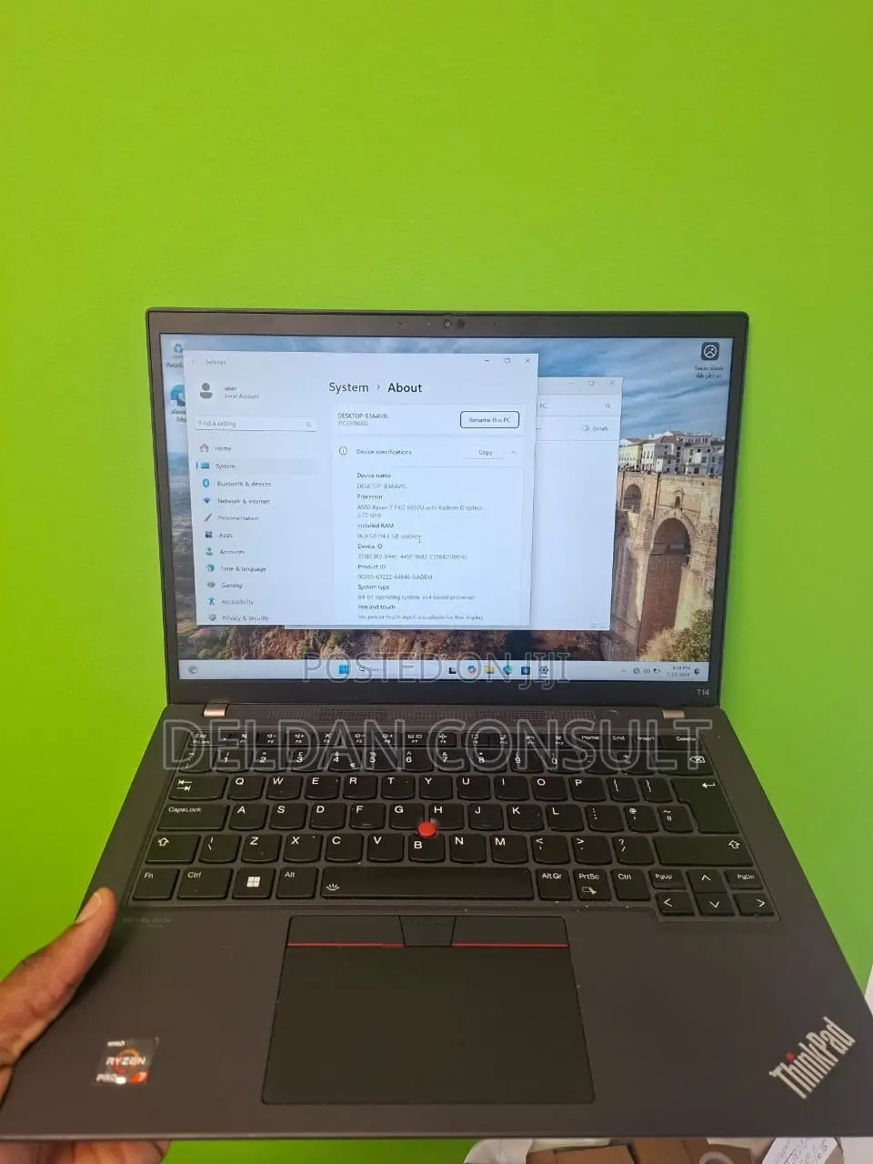 Laptop Lenovo ThinkPad T14 16GB AMD Ryzen 7 SSD 512GB