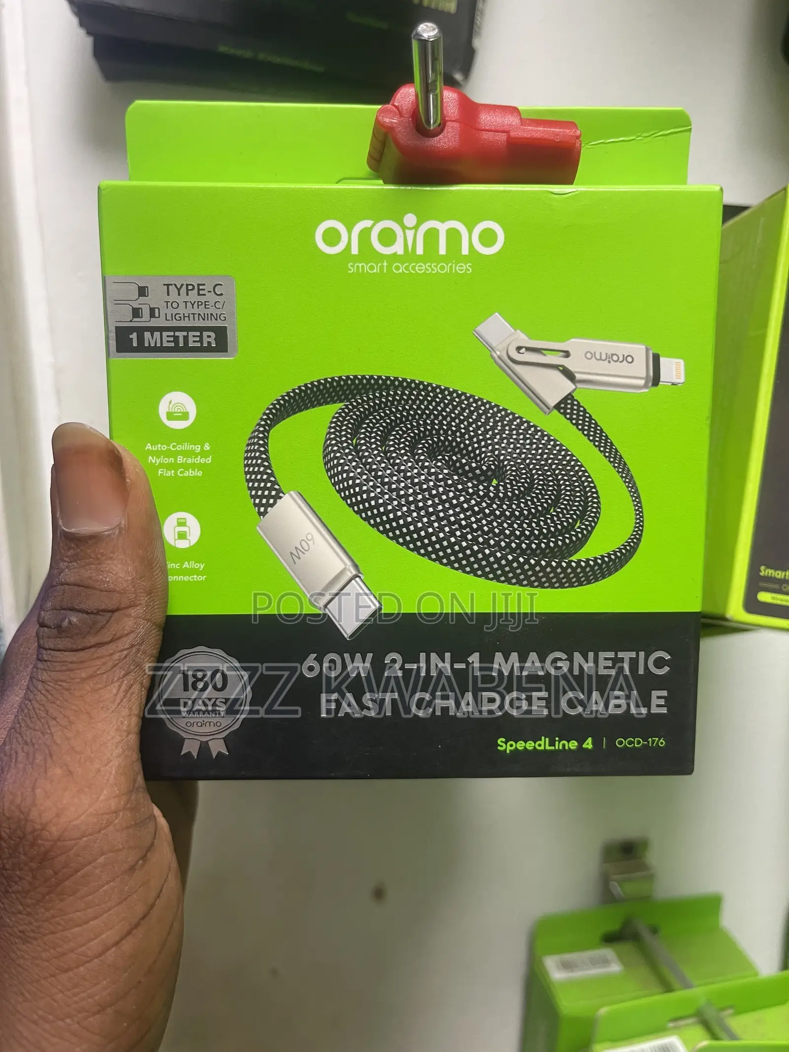 Oraimo SpeedLine 4 Magnetic 2-in-1 60W Fast Charge Cable