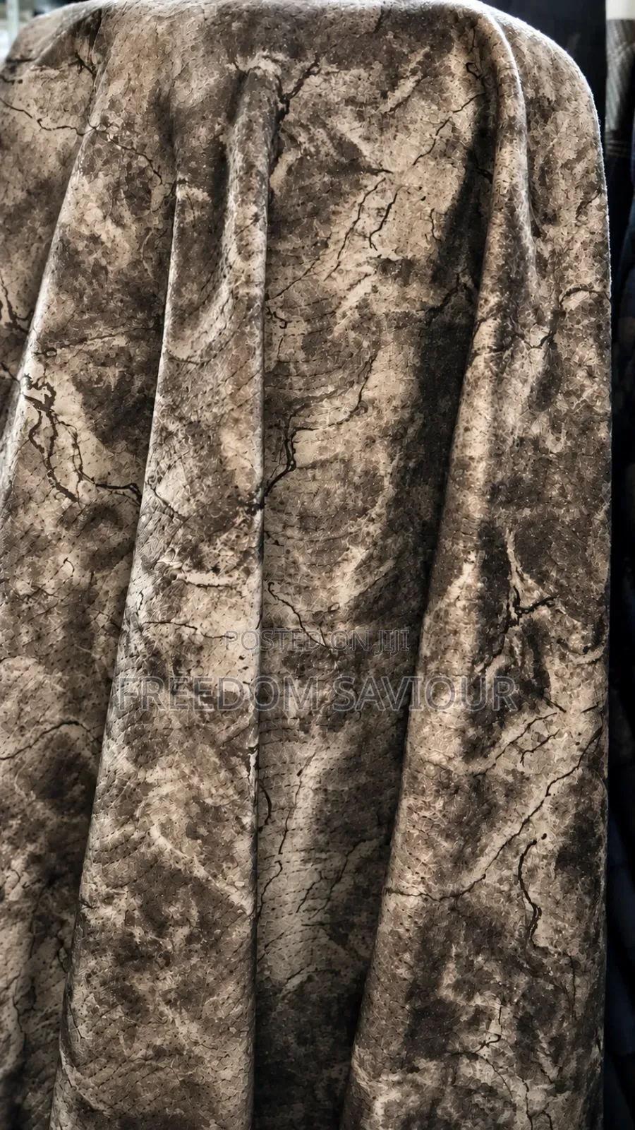 Premium Marble Pattern Upholstery Fabric – Elegant Taupe & Grey