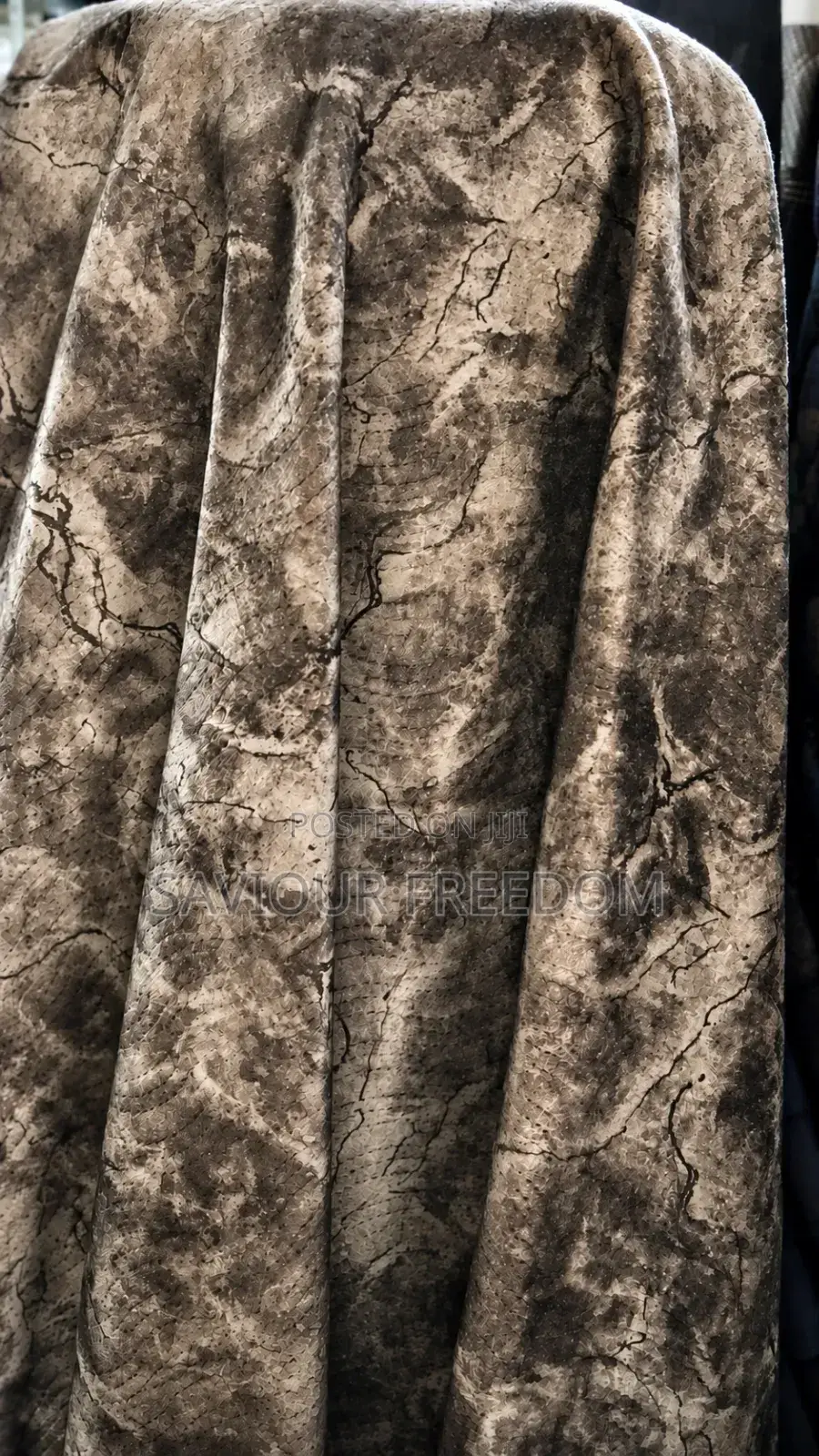 Premium Marble Pattern Upholstery Fabric – Elegant Taupe & Grey