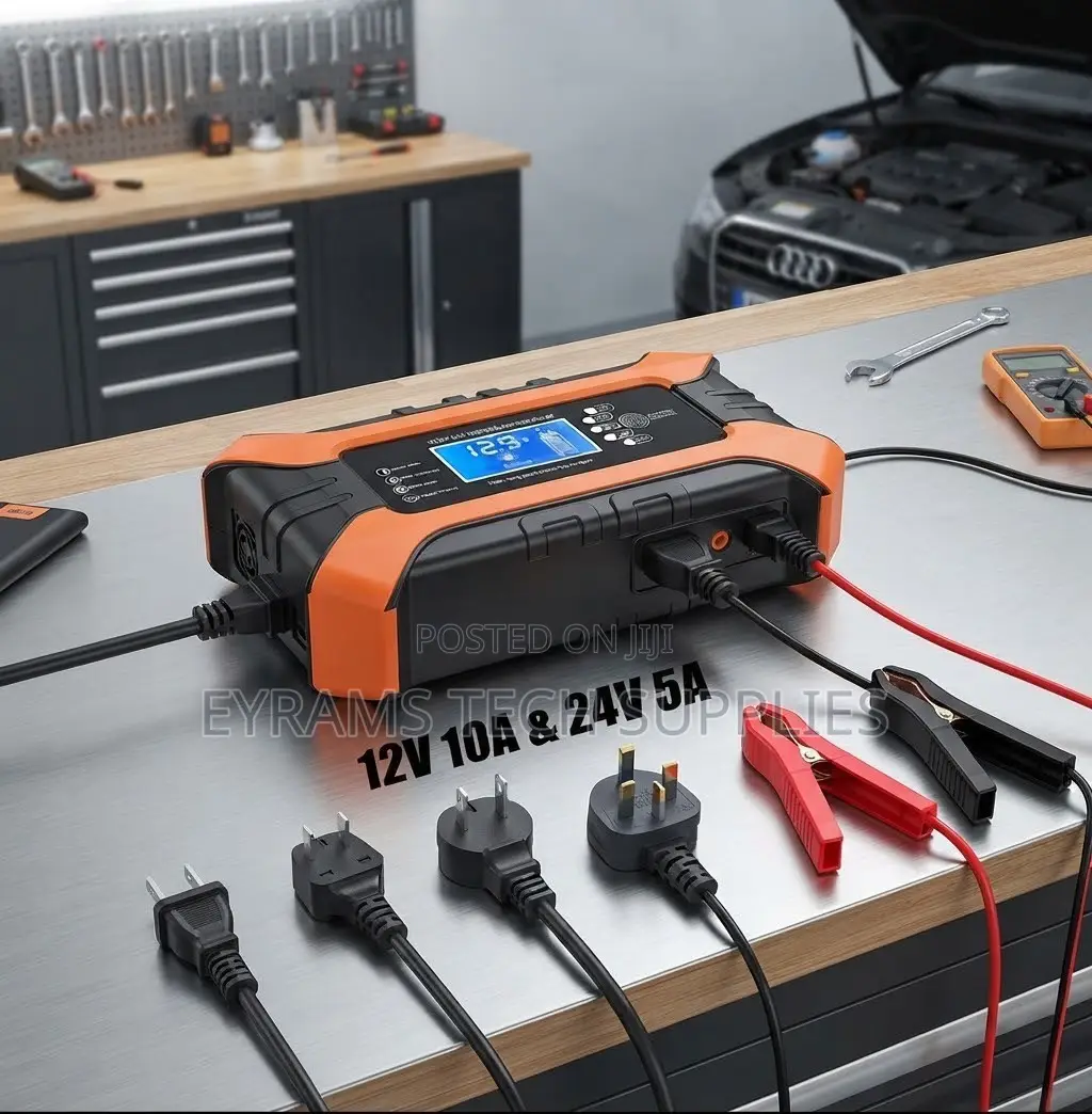 10A 12V 24V Fully-Automatic Smart Car Battery Charger Maintainer