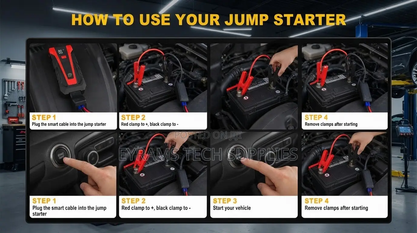 3000A Car Battery Jump Starter 12V Portable Jump Box Auto Power