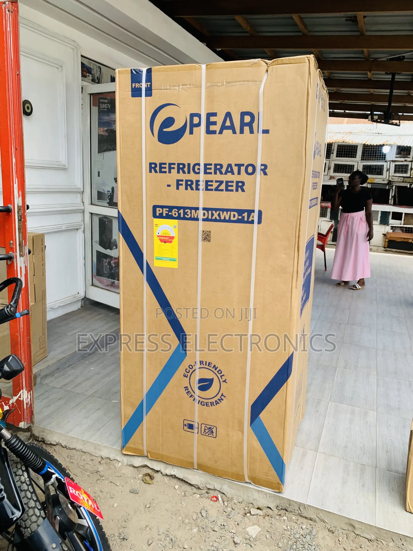 Hot Deals Pearl 421L Bottom Freezer + Dispenser Fridge PF-613MDIXWD-1A