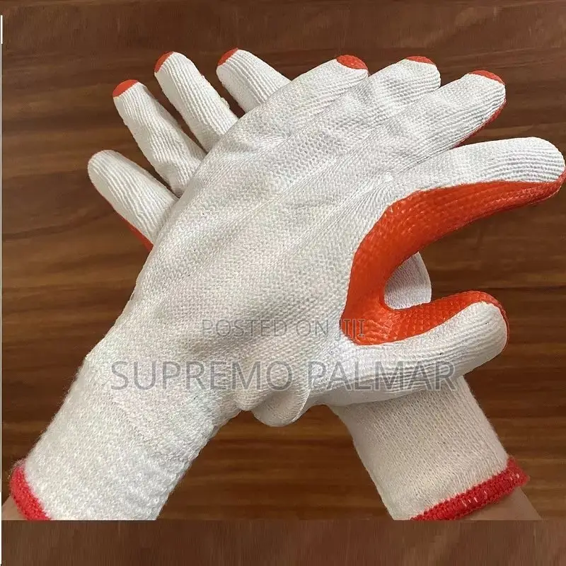 Orange Palm Grip Gloves – Latex-Coated Safety Work Gloves for General