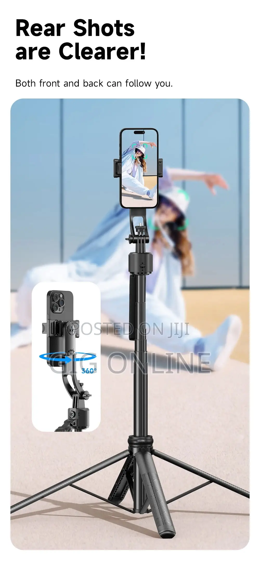 C17 AI Face Tracking Selfie Stick & Tripod