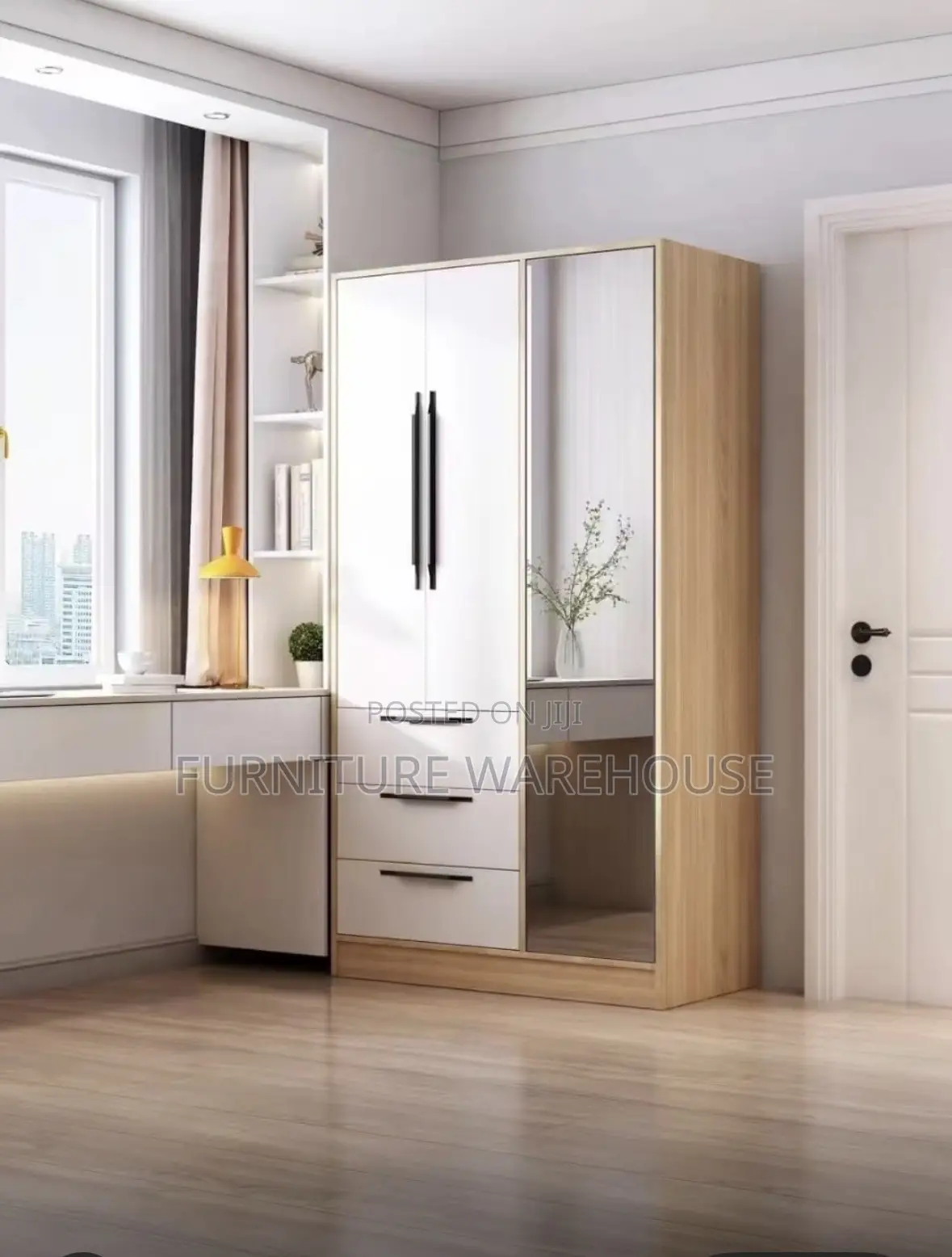 Modern Three Door Wooden Wardrobe