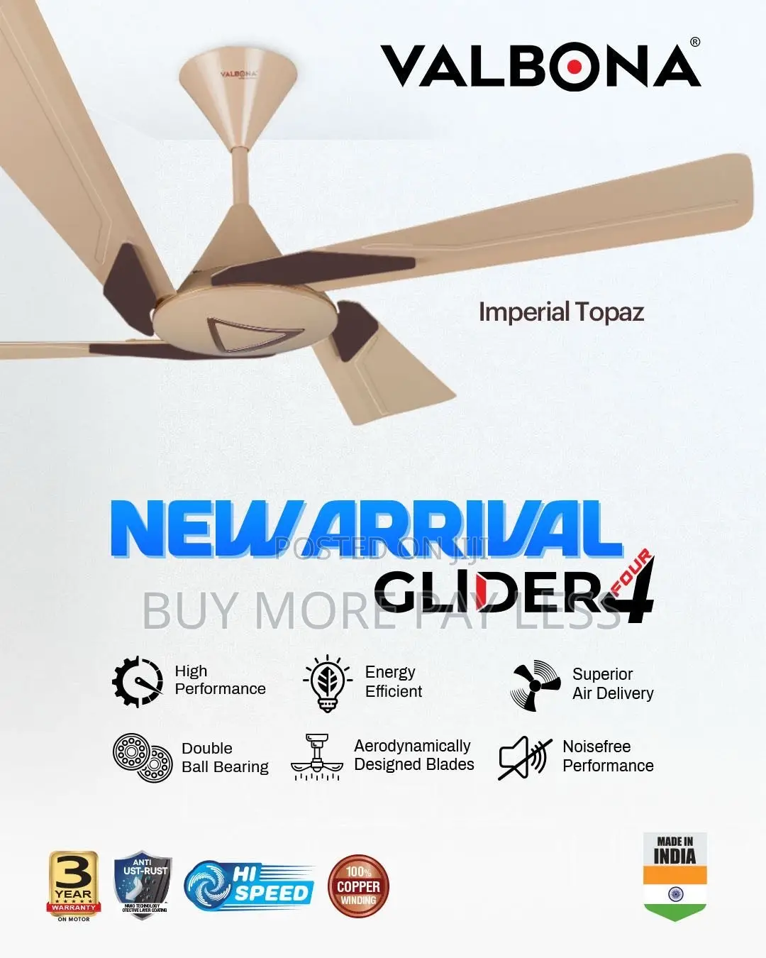 Valbona Glider 4 Hybrid Ceiling Fan